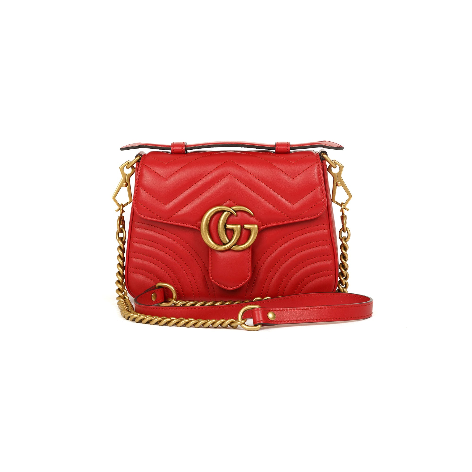 Gucci GG Marmont Mini Top Handle Bag w/ Box