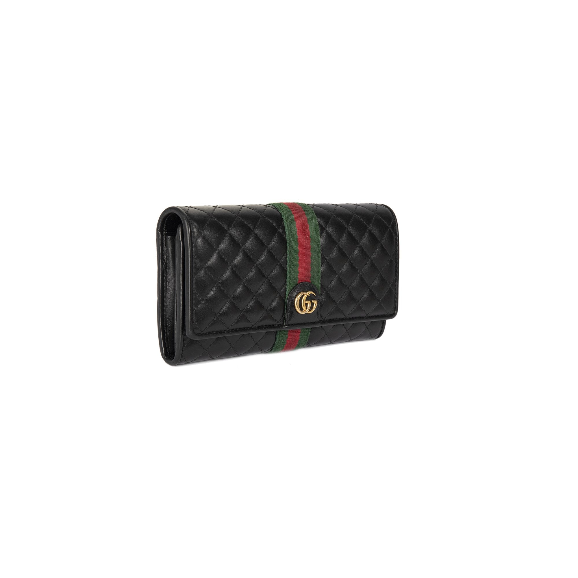 Gucci GG Marmont Quilted Leather Web Continental Wallet