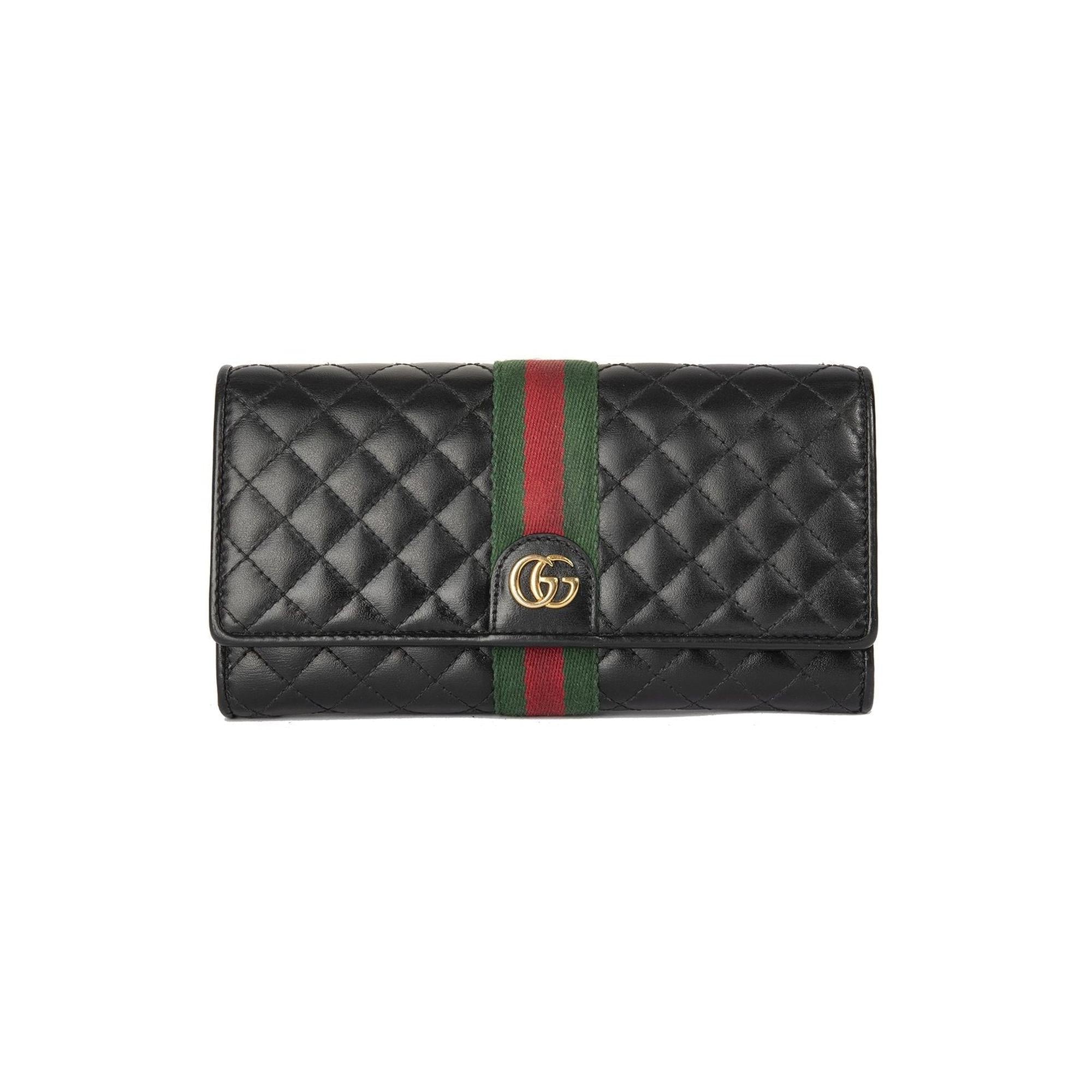 Gucci GG Marmont Quilted Leather Web Continental Wallet