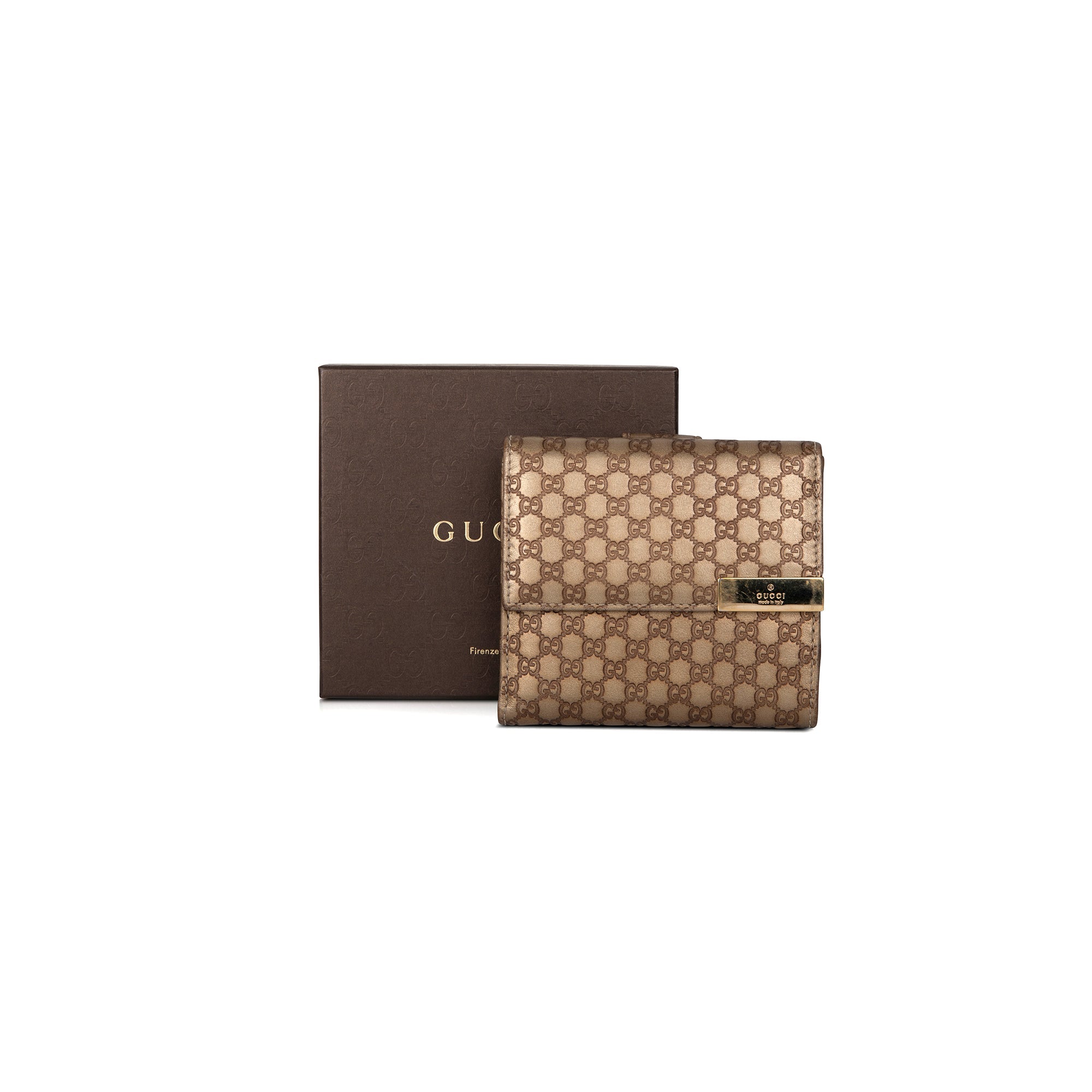 Gucci GG Microguccissima Compact Wallet w/ Box