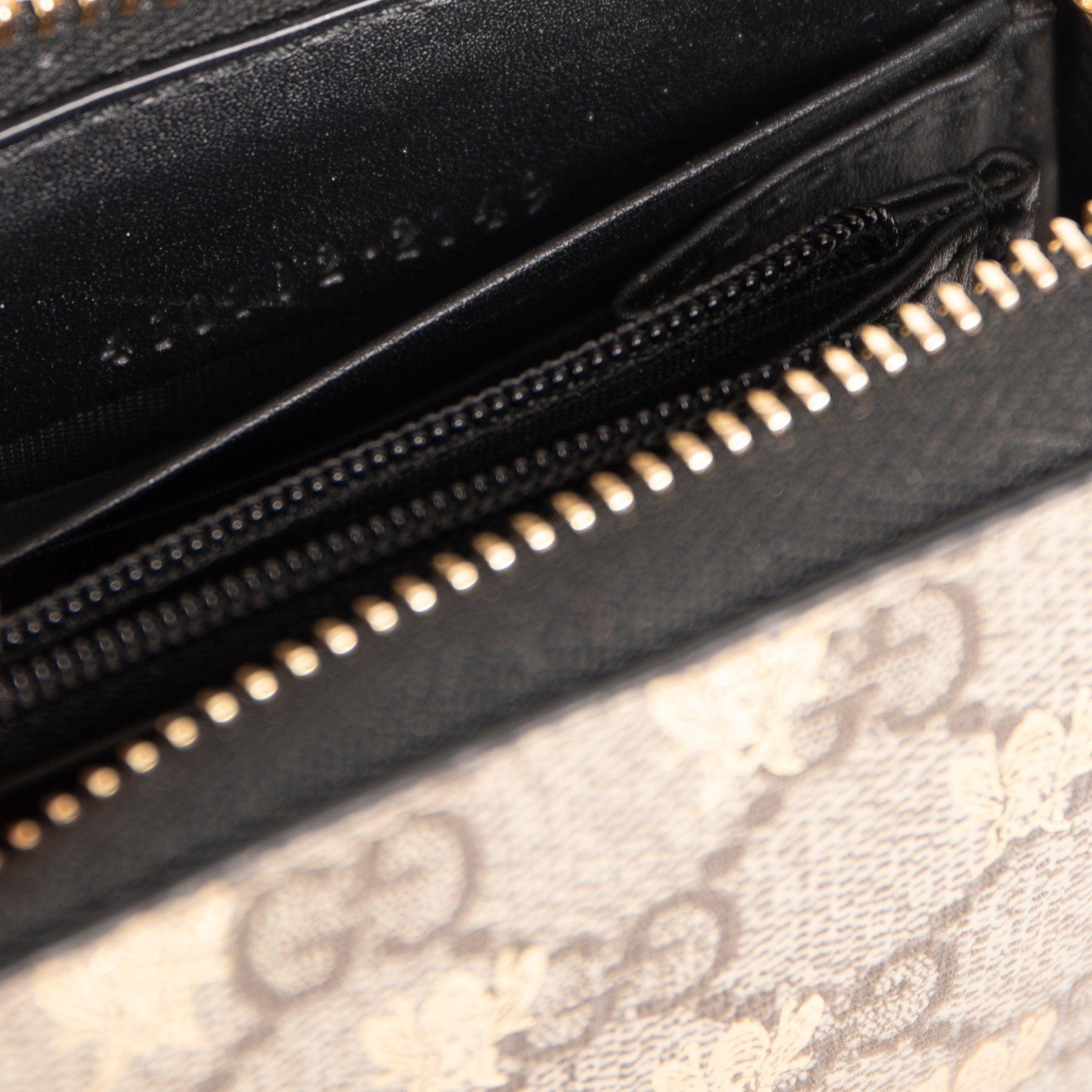 Gucci GG Supreme Bees Zip Around Wallet w/ Box