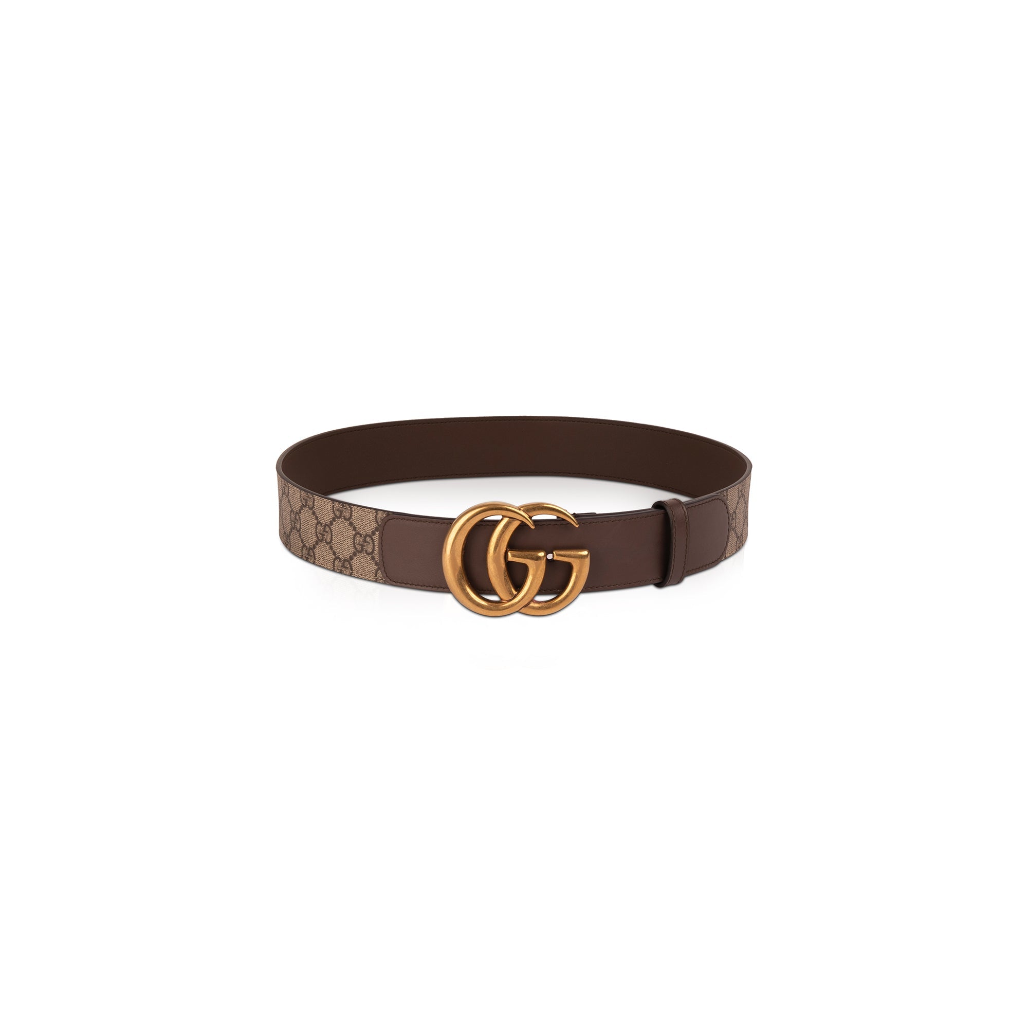 Gucci GG Supreme Canvas Belt with Double G Buckle w/ Box