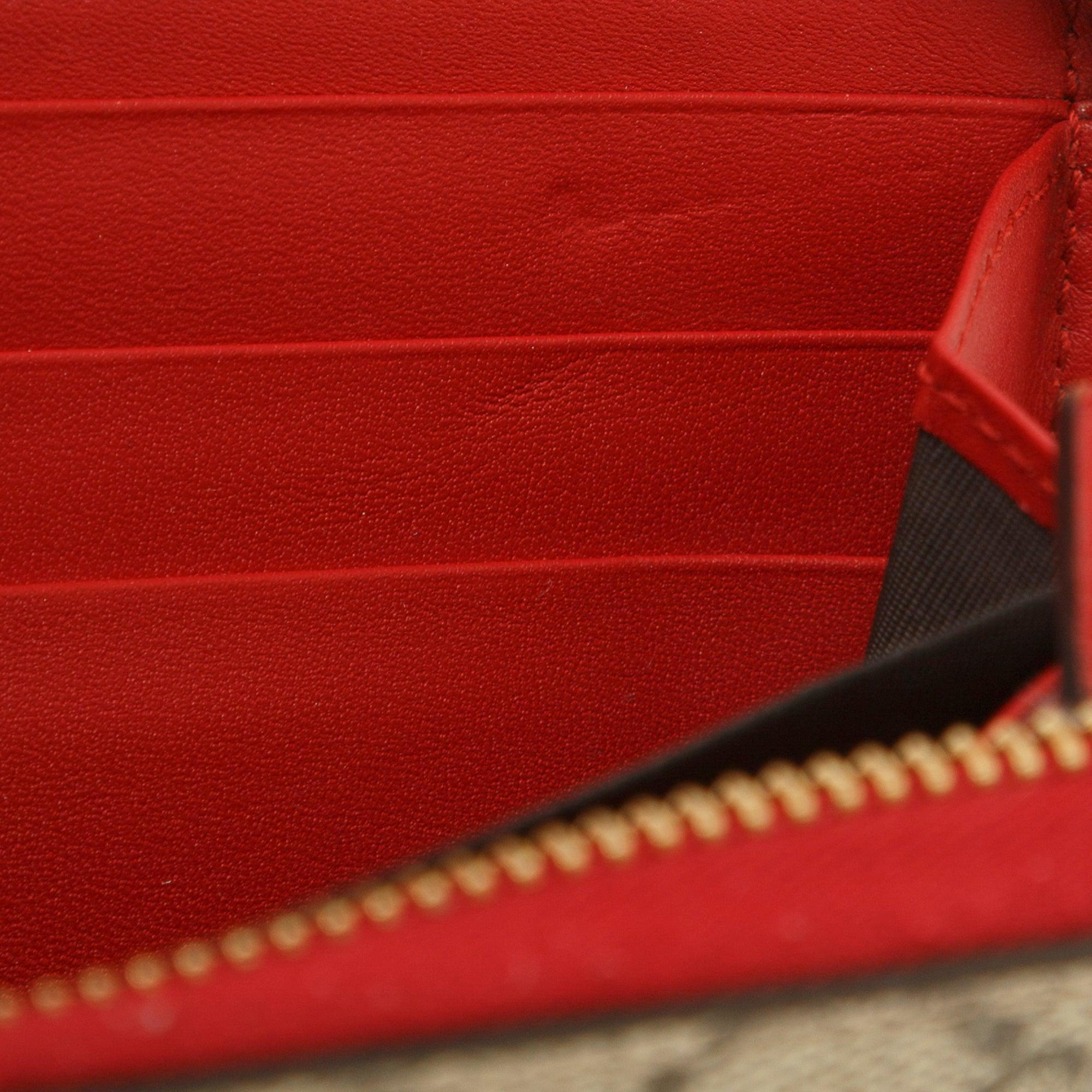 Gucci GG Supreme Embroidered Rainbow Love Zip Around Wallet