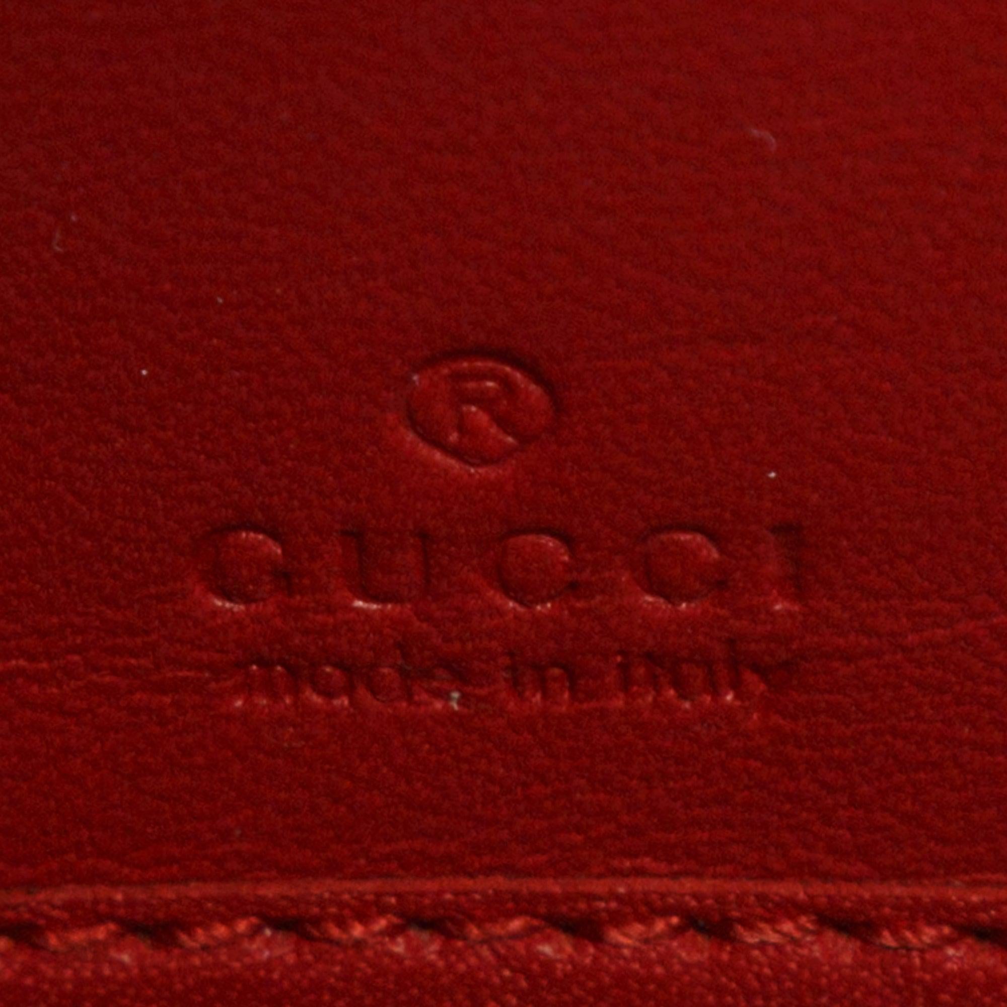 Gucci GG Supreme Embroidered Rainbow Love Zip Around Wallet