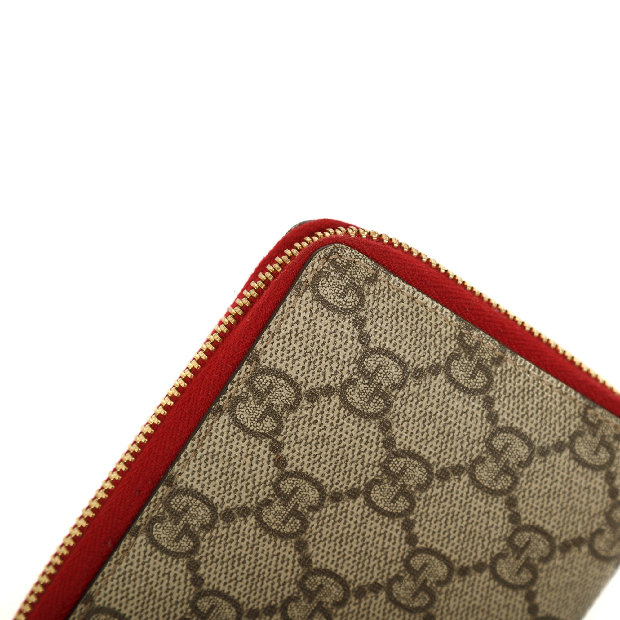 Gucci GG Supreme Embroidered Rainbow Love Zip Around Wallet