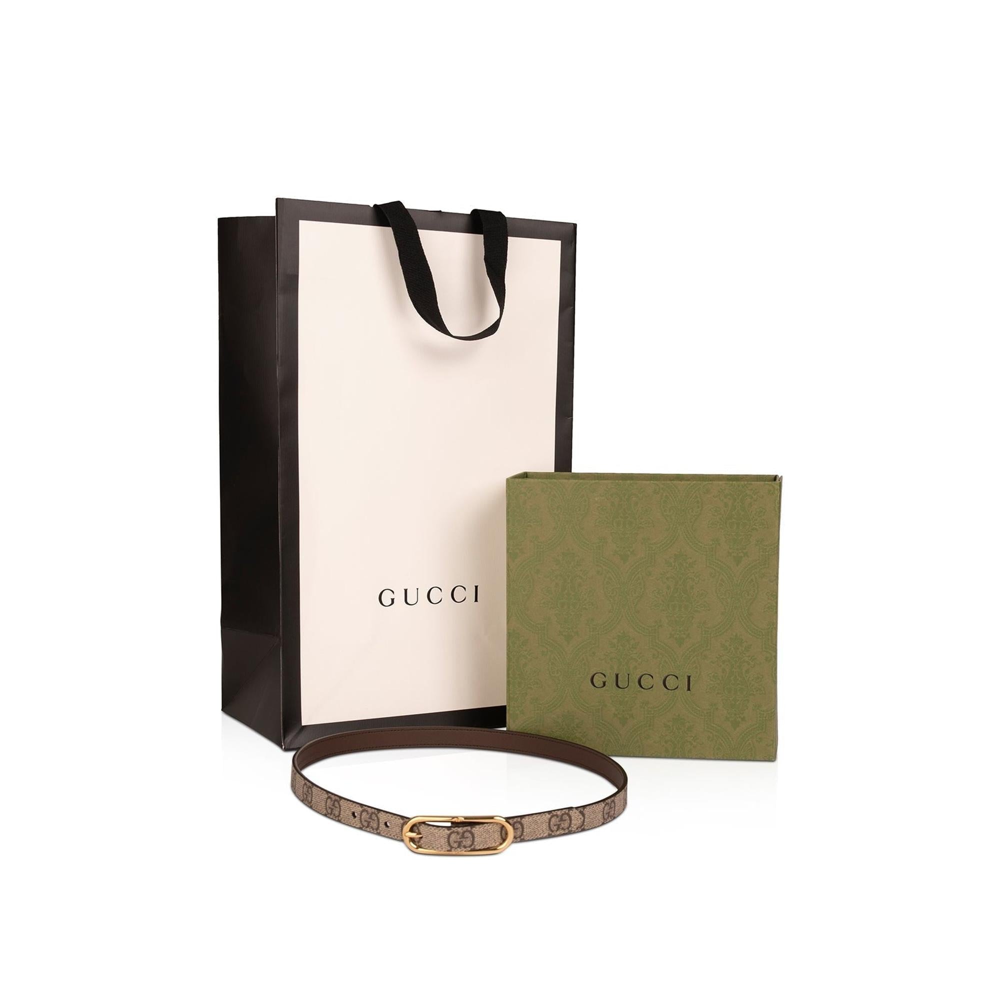 Gucci GG Supreme Jackie 1961 Thin Belt w/ Box