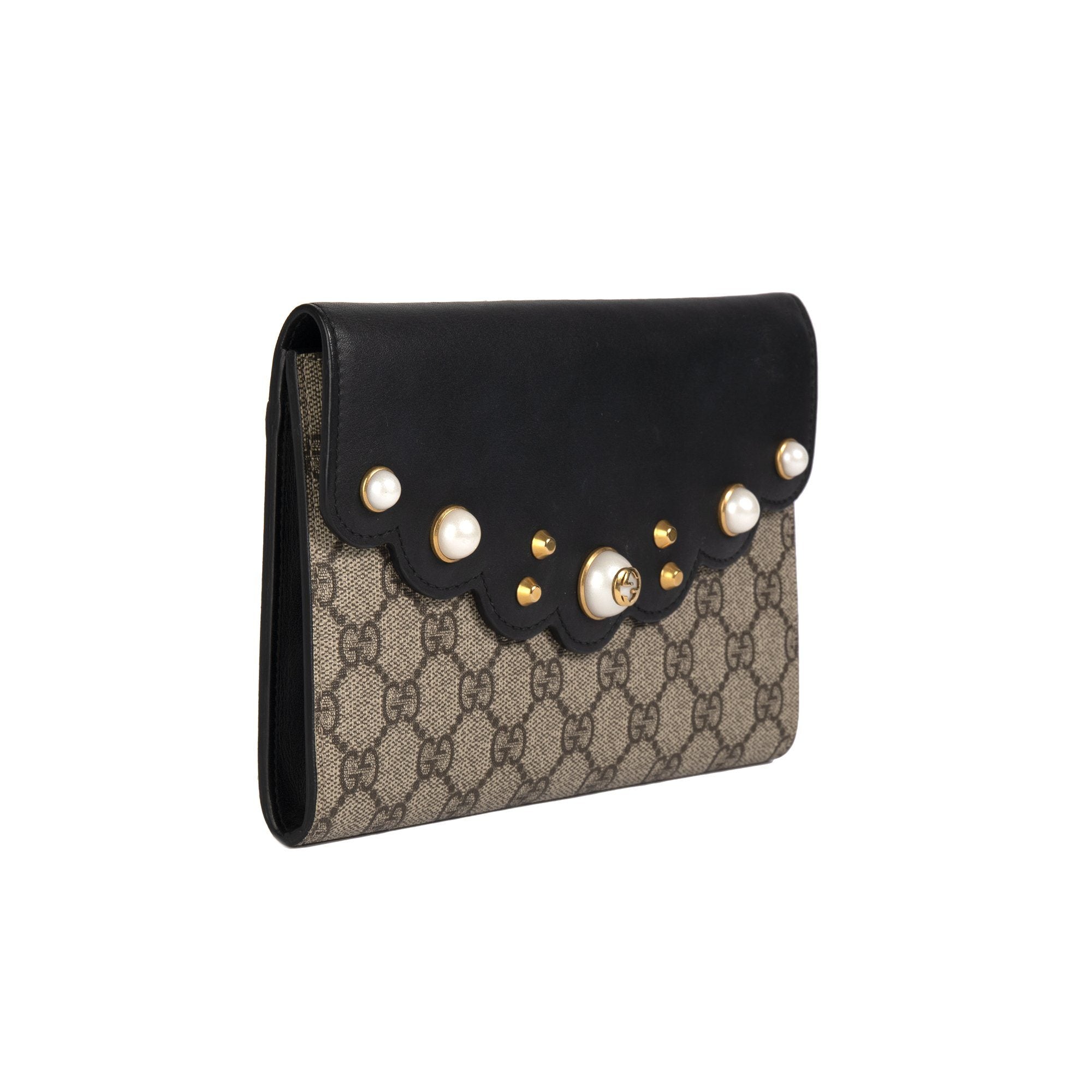 Gucci GG Supreme Peony Clutch w/ Box