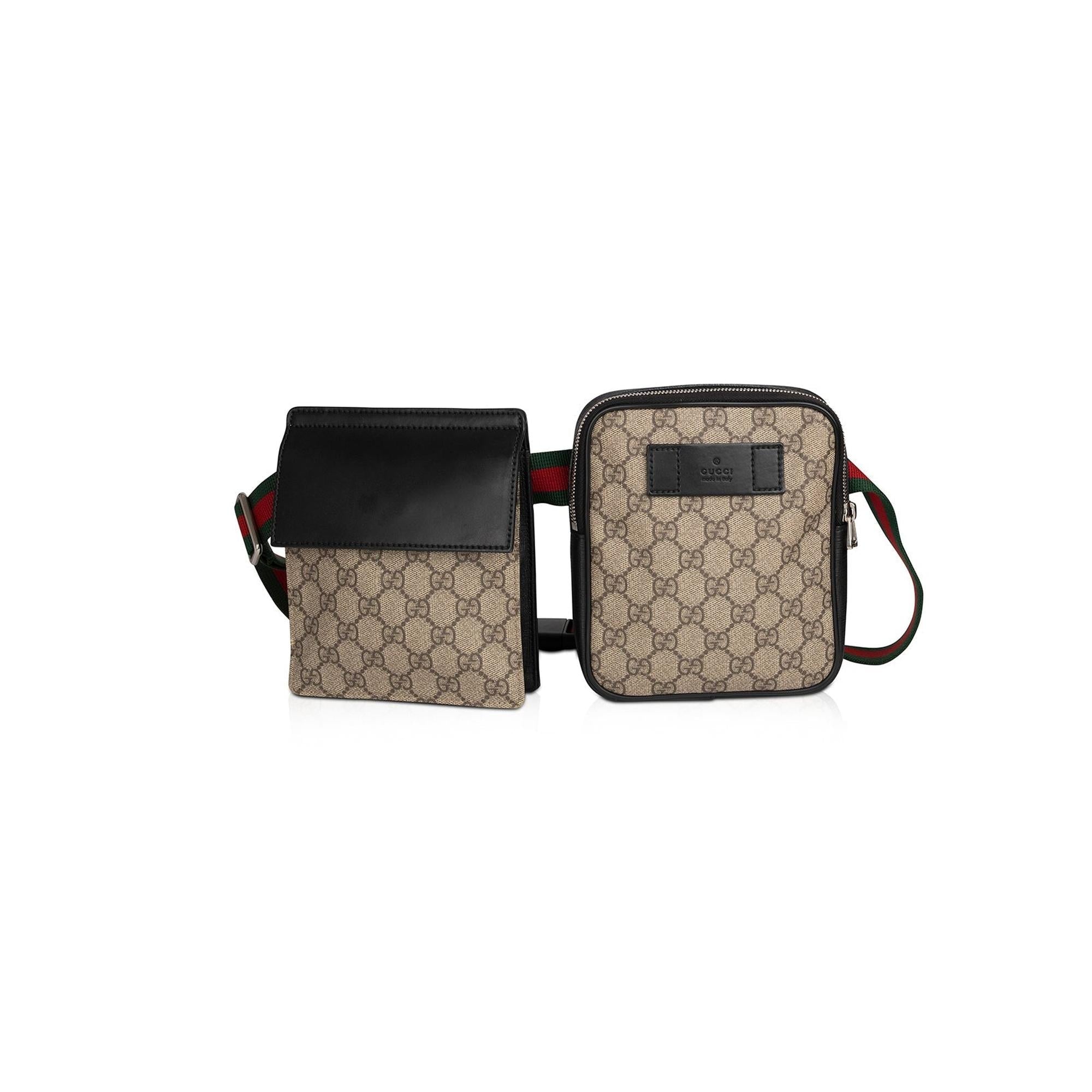 Gucci GG Supreme Web Double Belt Bag