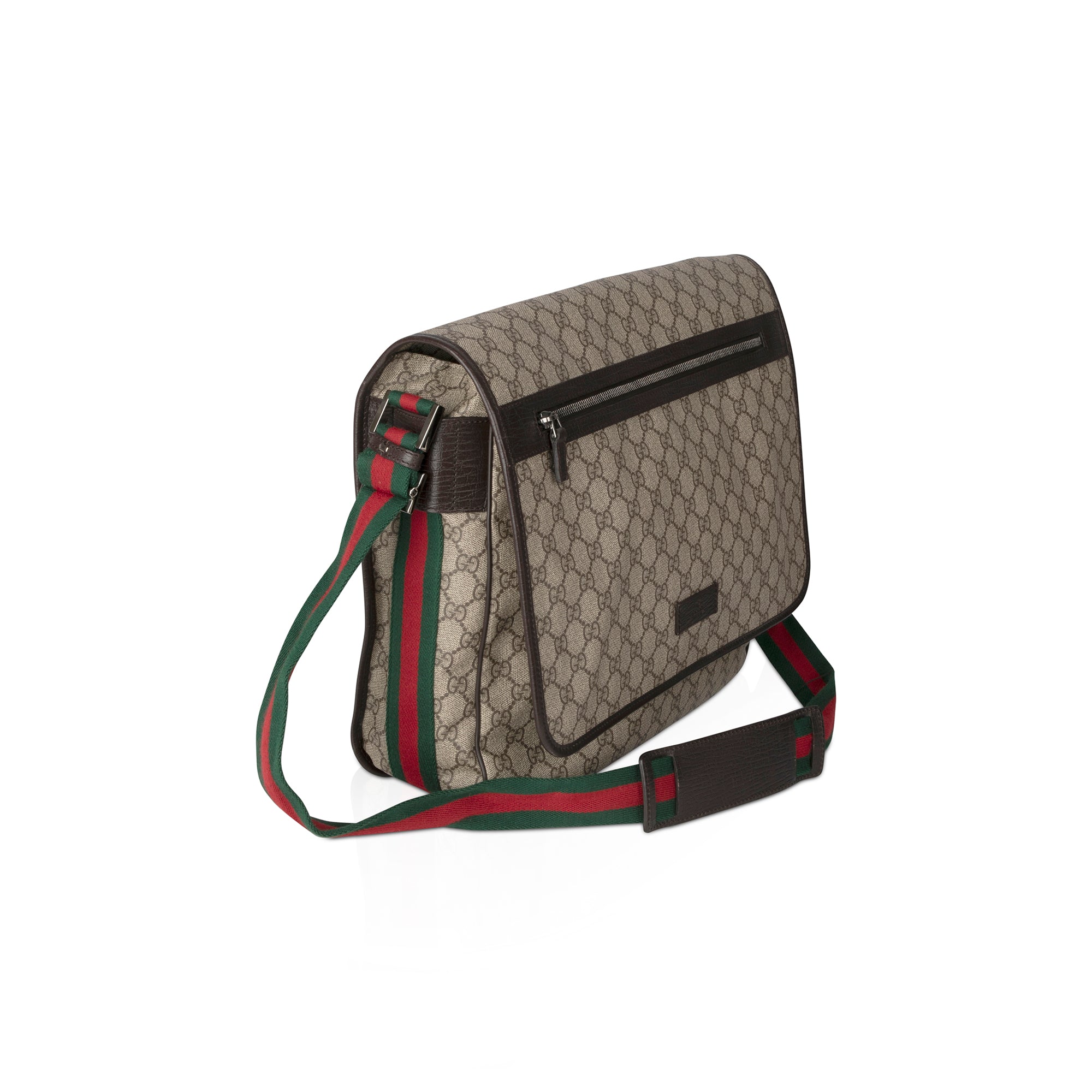 Gucci GG Supreme Web Large Flap Messenger Bag