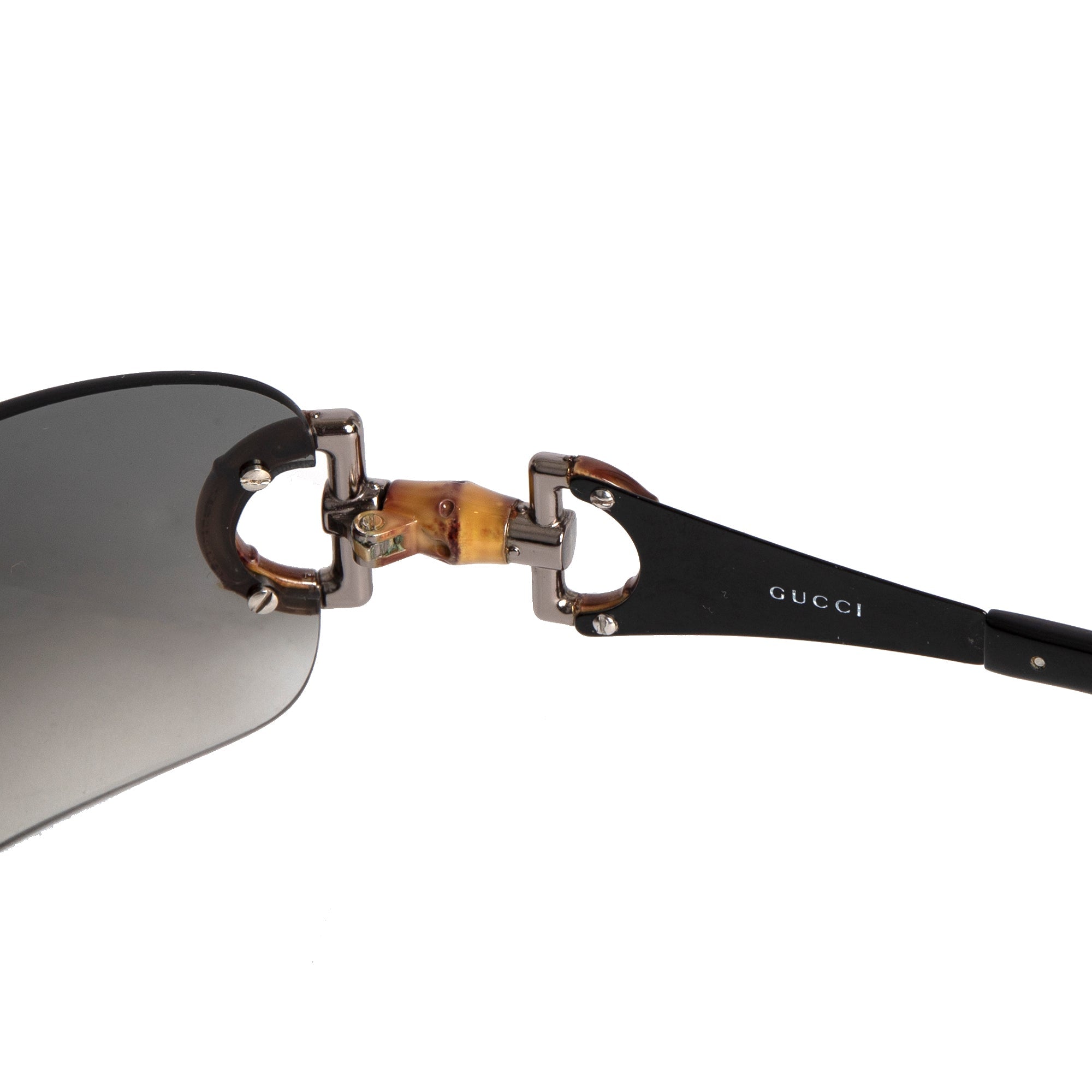Gucci GG2801/S Vintage Bamboo Horsebit Shield Sunglasses w/ Case