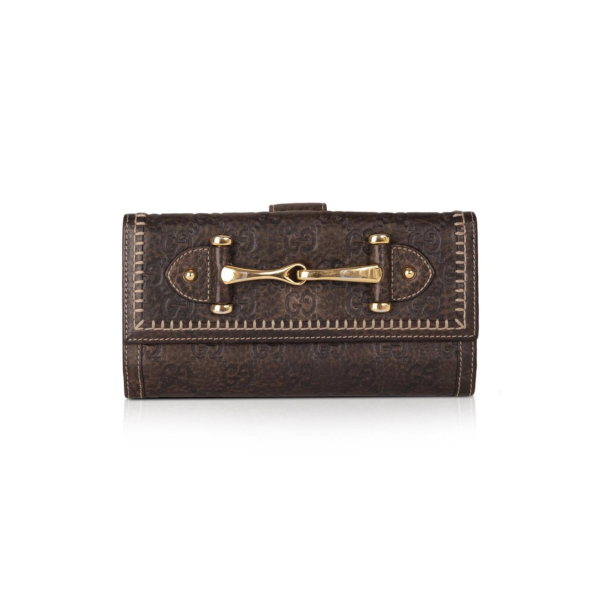 Gucci Guccissima Leather Horsebit Continental Wallet w/ Box