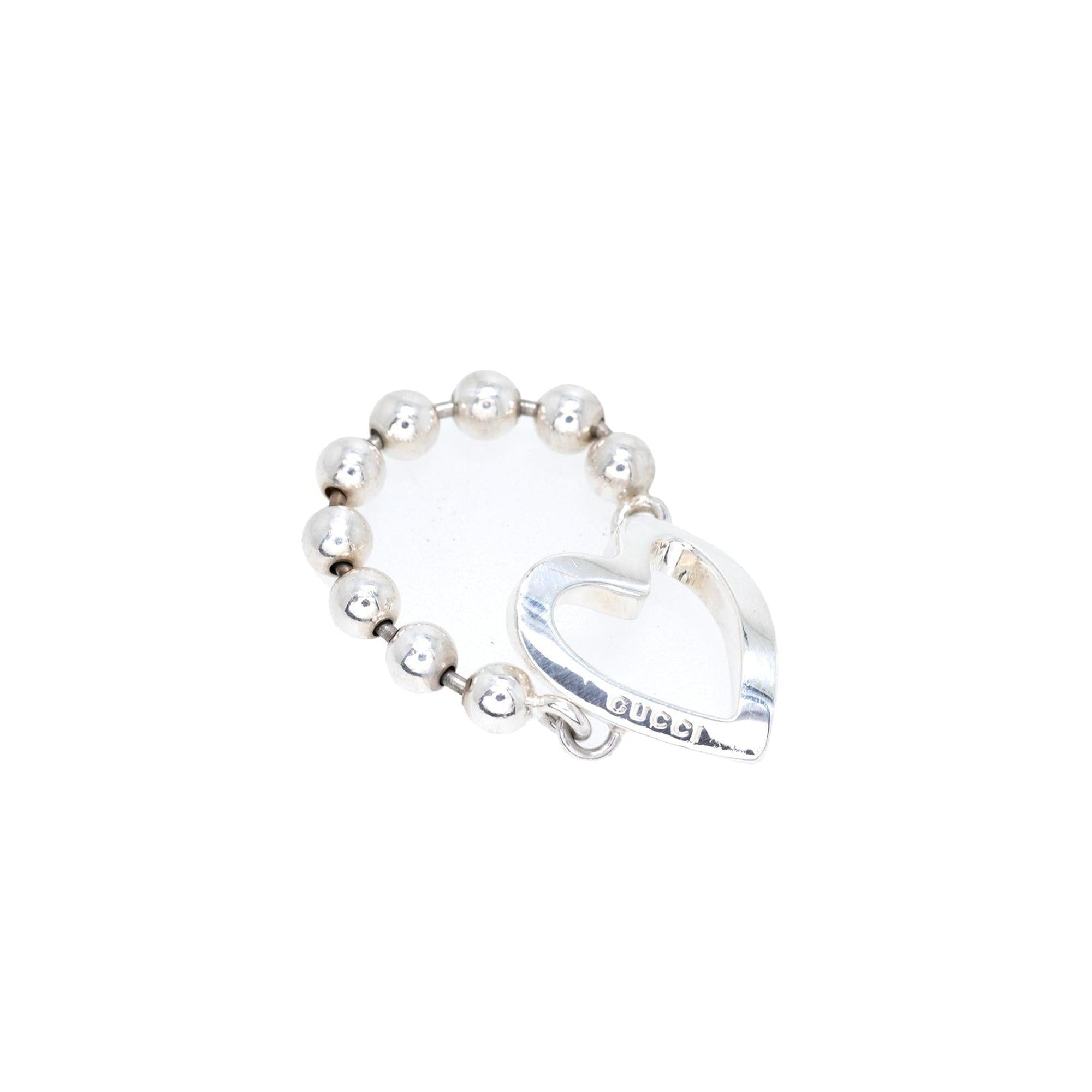 Gucci Heart Ball Chain Ring