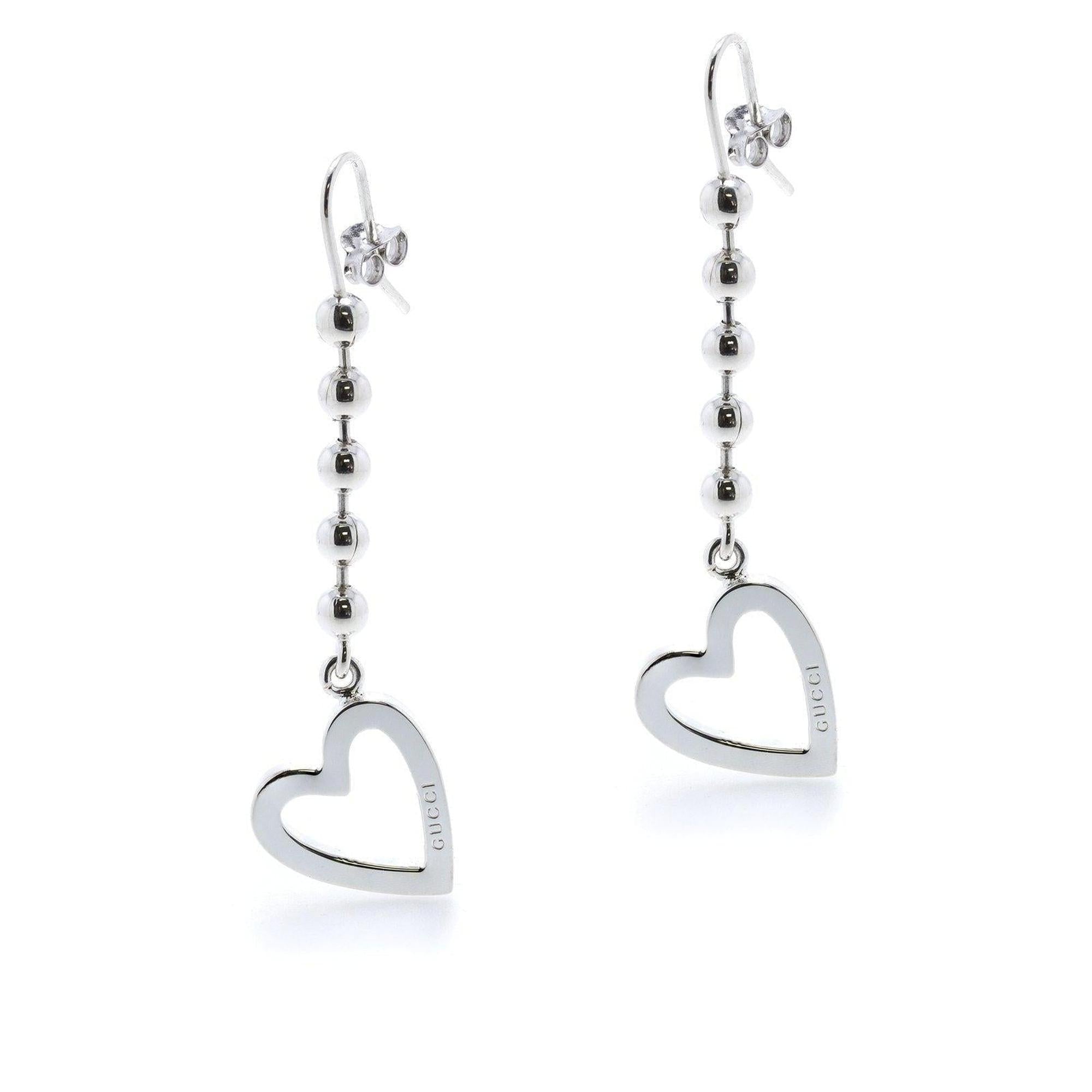 Gucci Heart Drop Earrings w/ Box