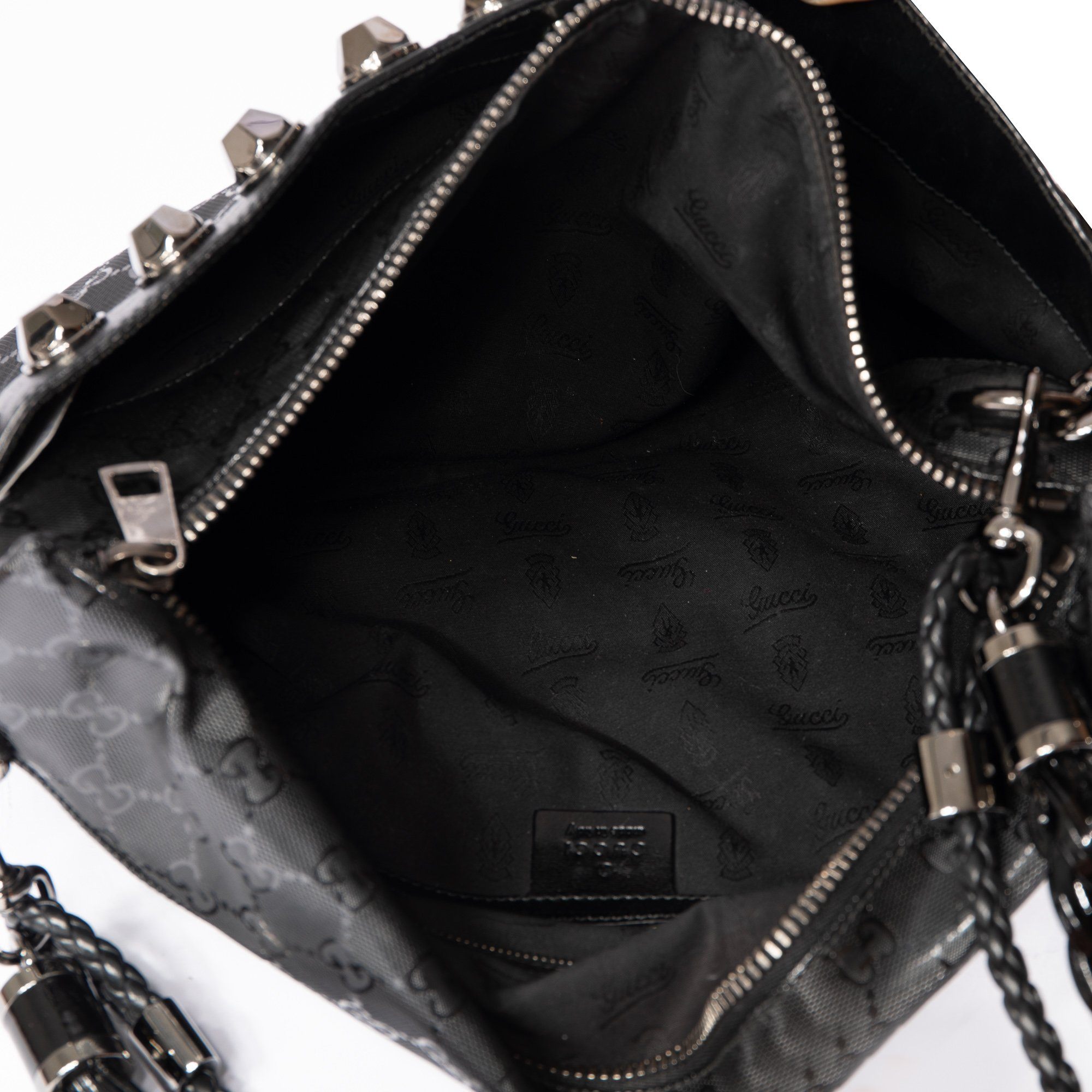 Gucci Imprime Studded Clutch Shoulder Bag