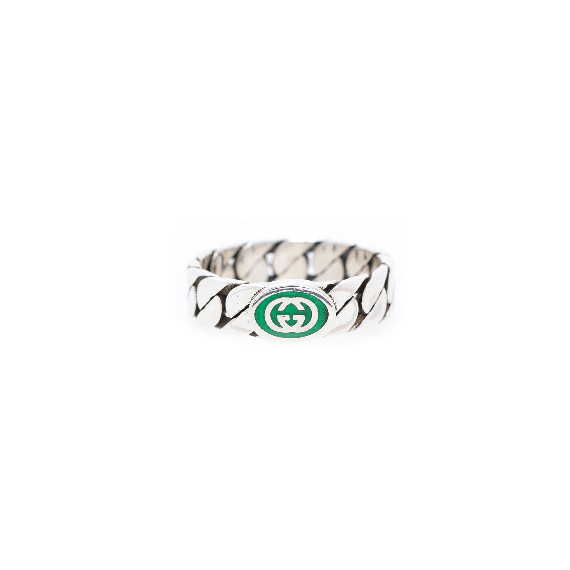 Gucci Interlocking G Enamel Wide Ring w/ Box