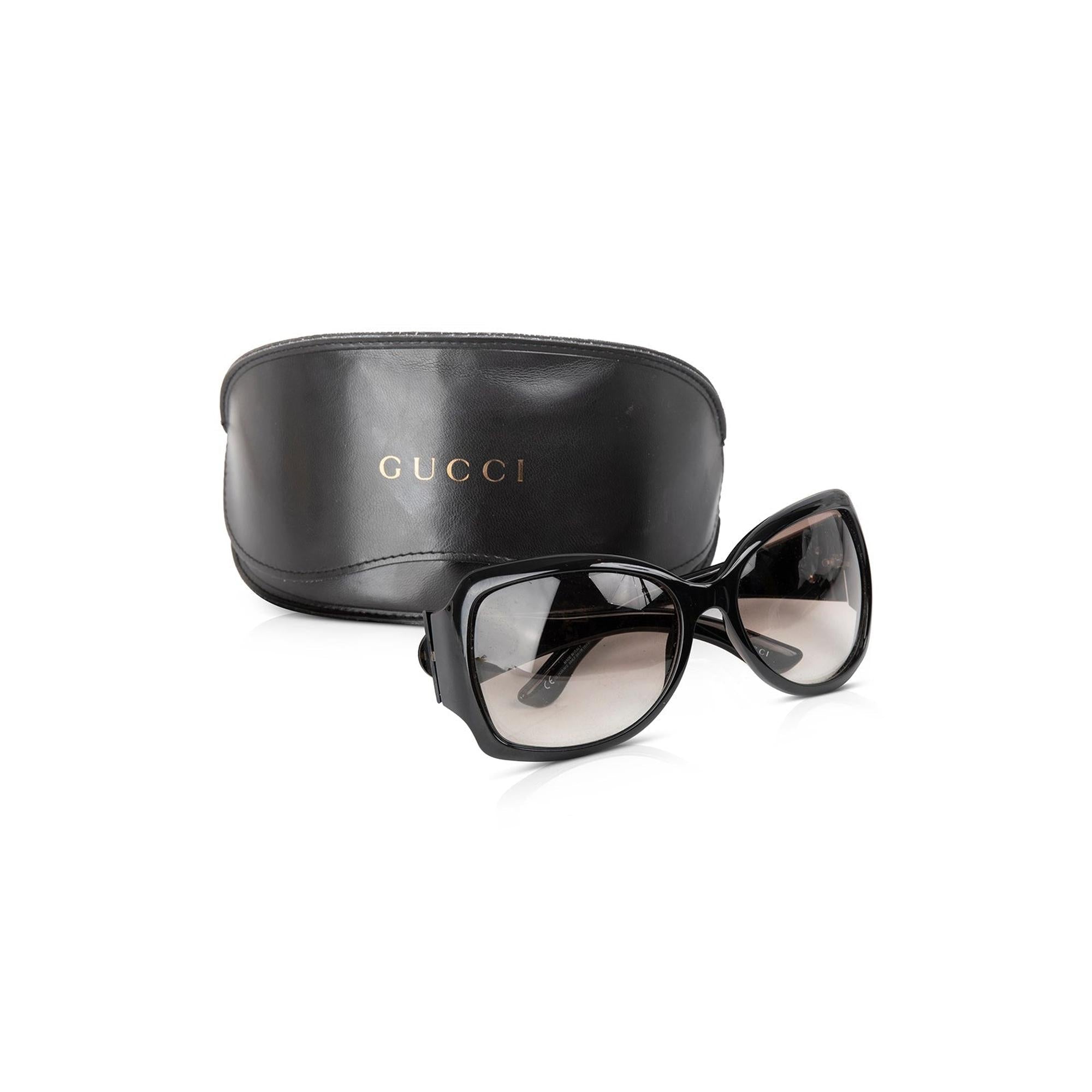 Gucci Interlocking G Logo Shield Sunglasses w/ Case