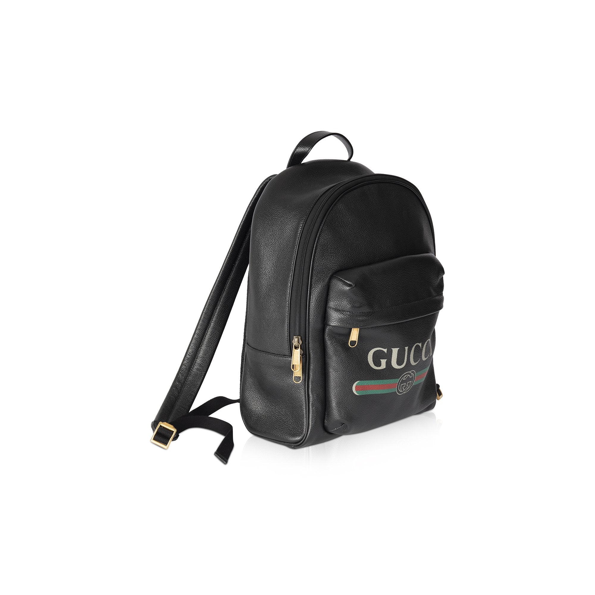 Gucci Logo Print Leather Backpack