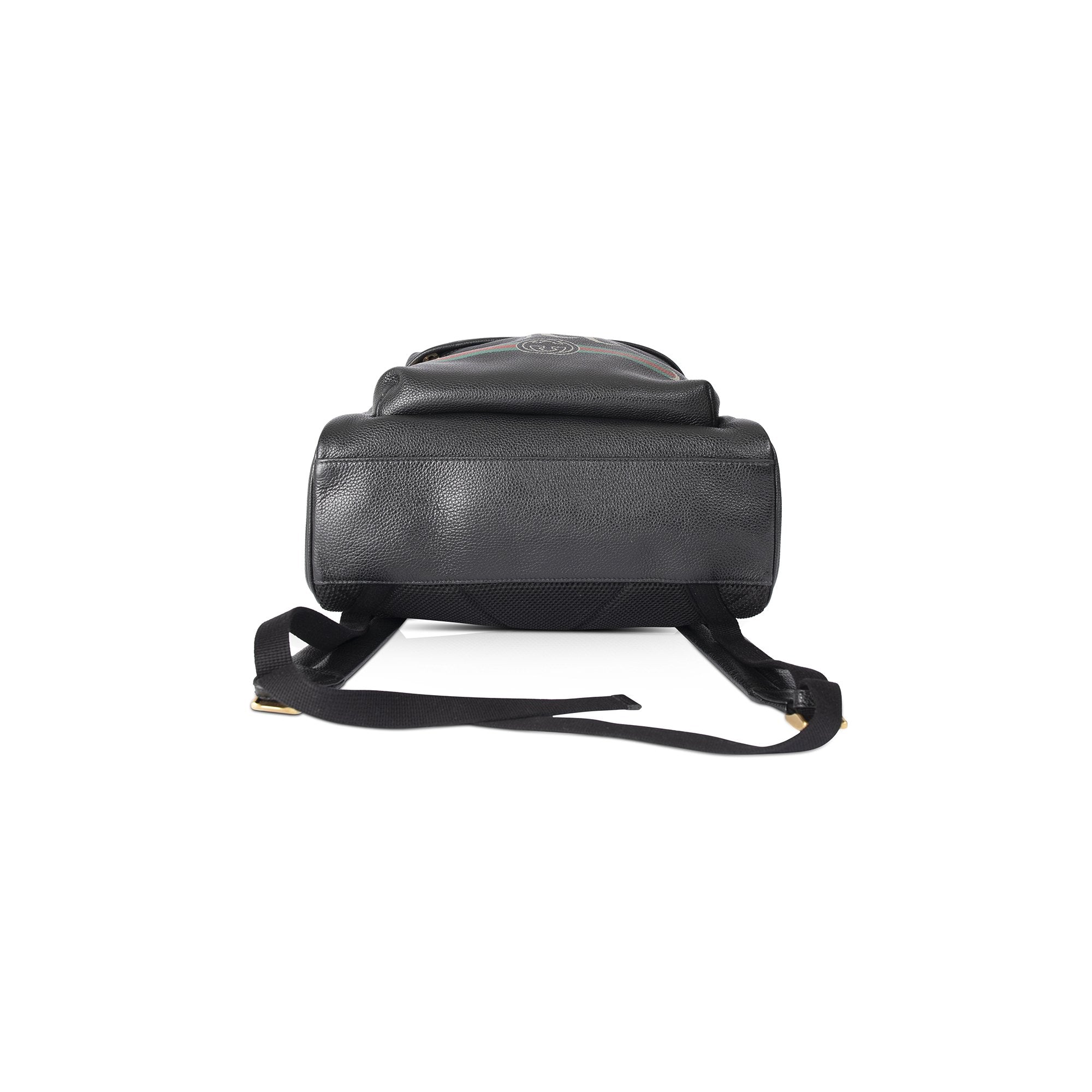 Gucci Logo Print Leather Backpack