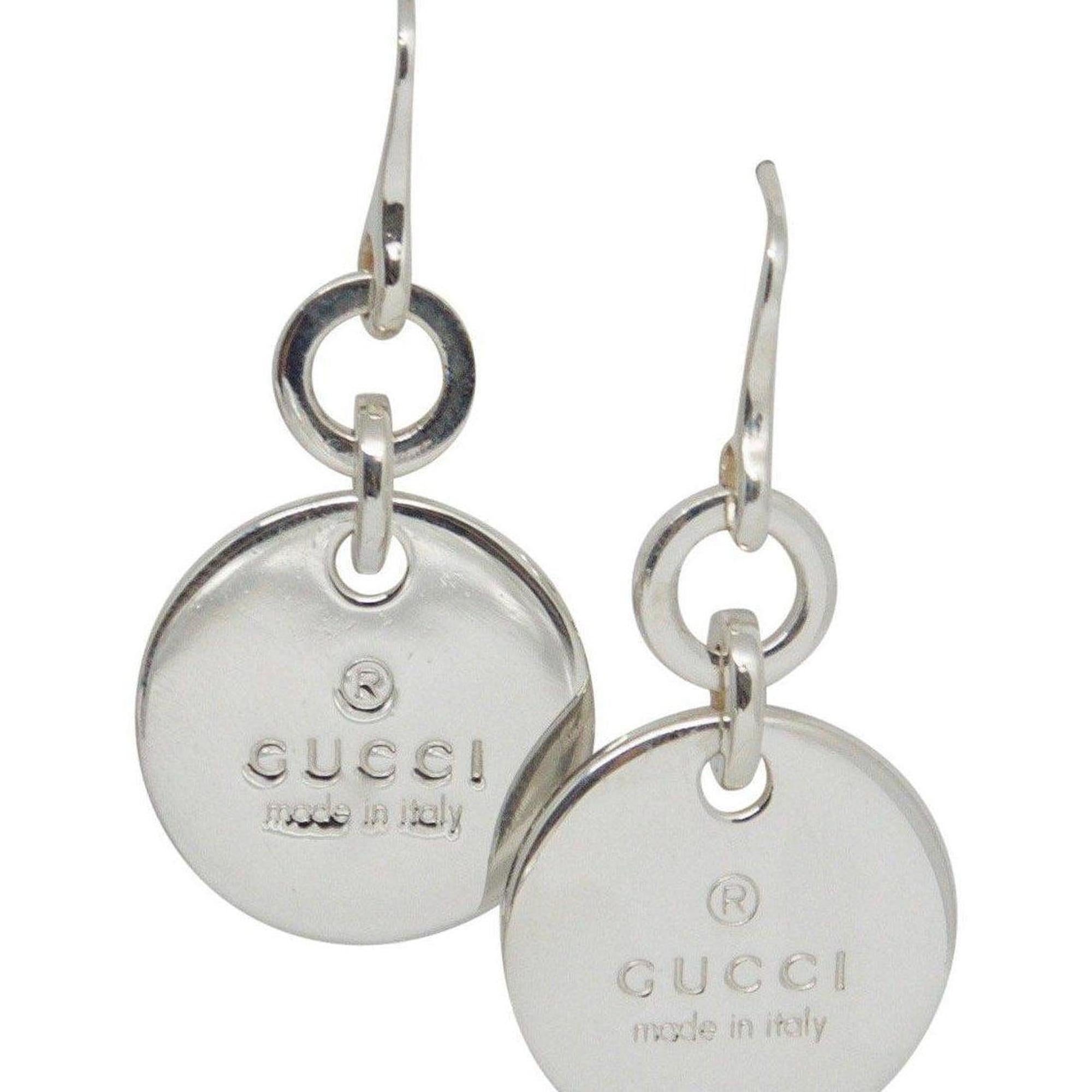 Gucci Logo Round Tag Drop Earrings