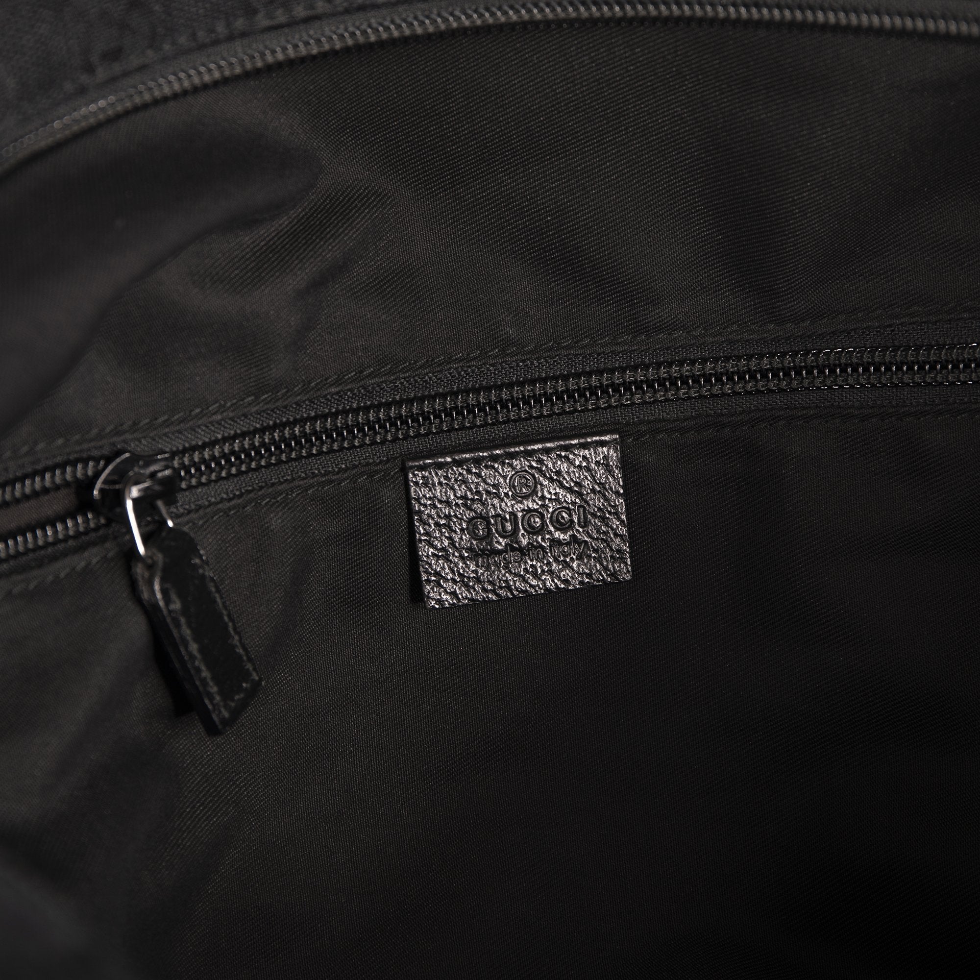 Gucci Medium Black GG Canvas Web Boston Travel Duffle Bag