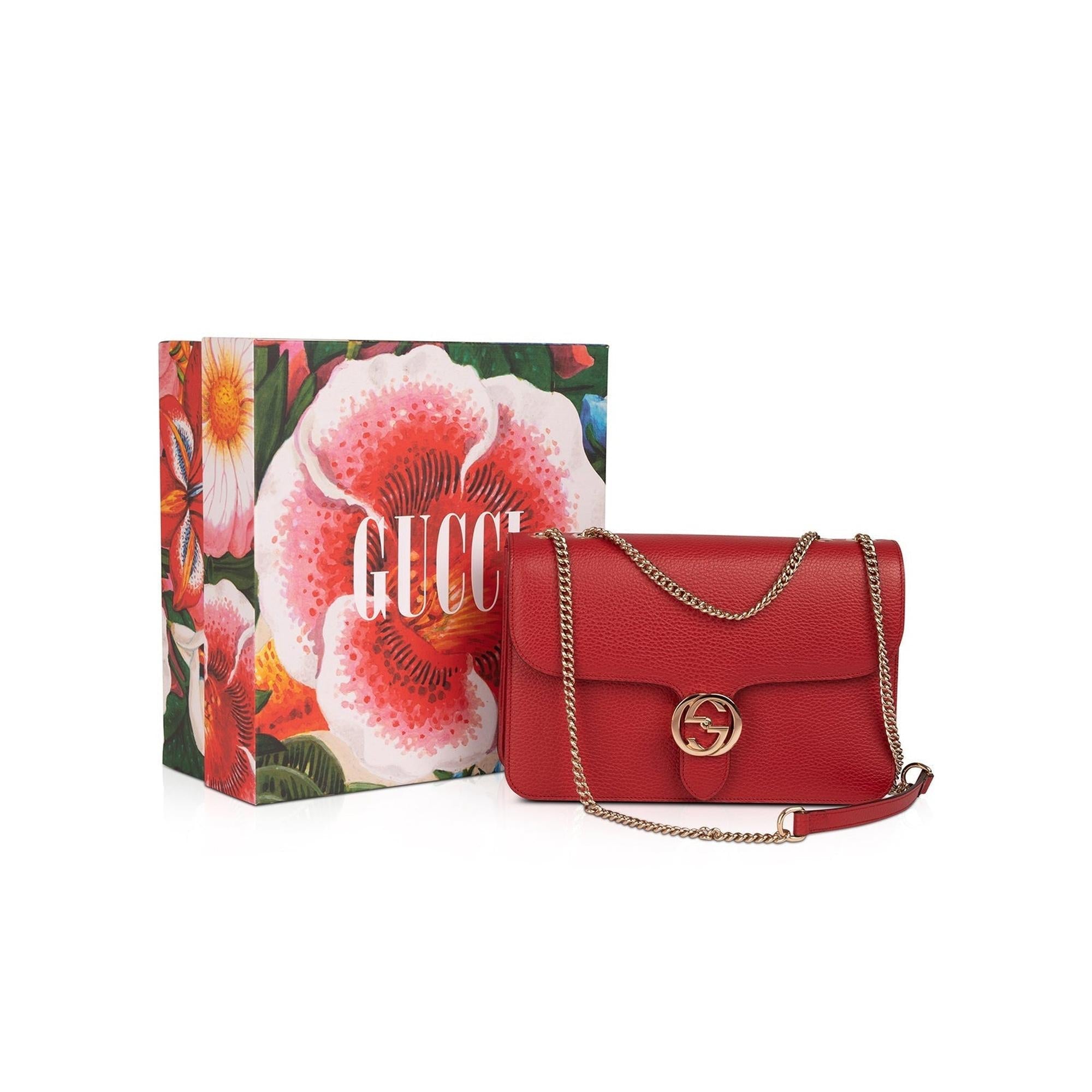 Gucci Medium Dollar Interlocking GG Shoulder Bag w/ Box