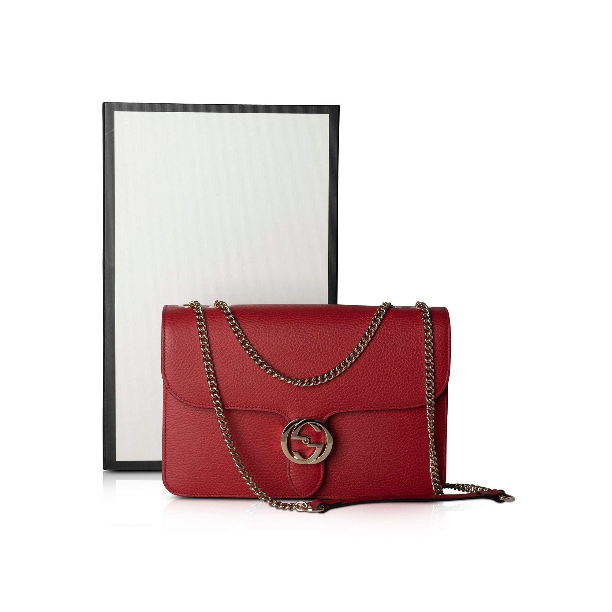 Gucci Medium Dollar Interlocking GG Shoulder Bag w/ Box