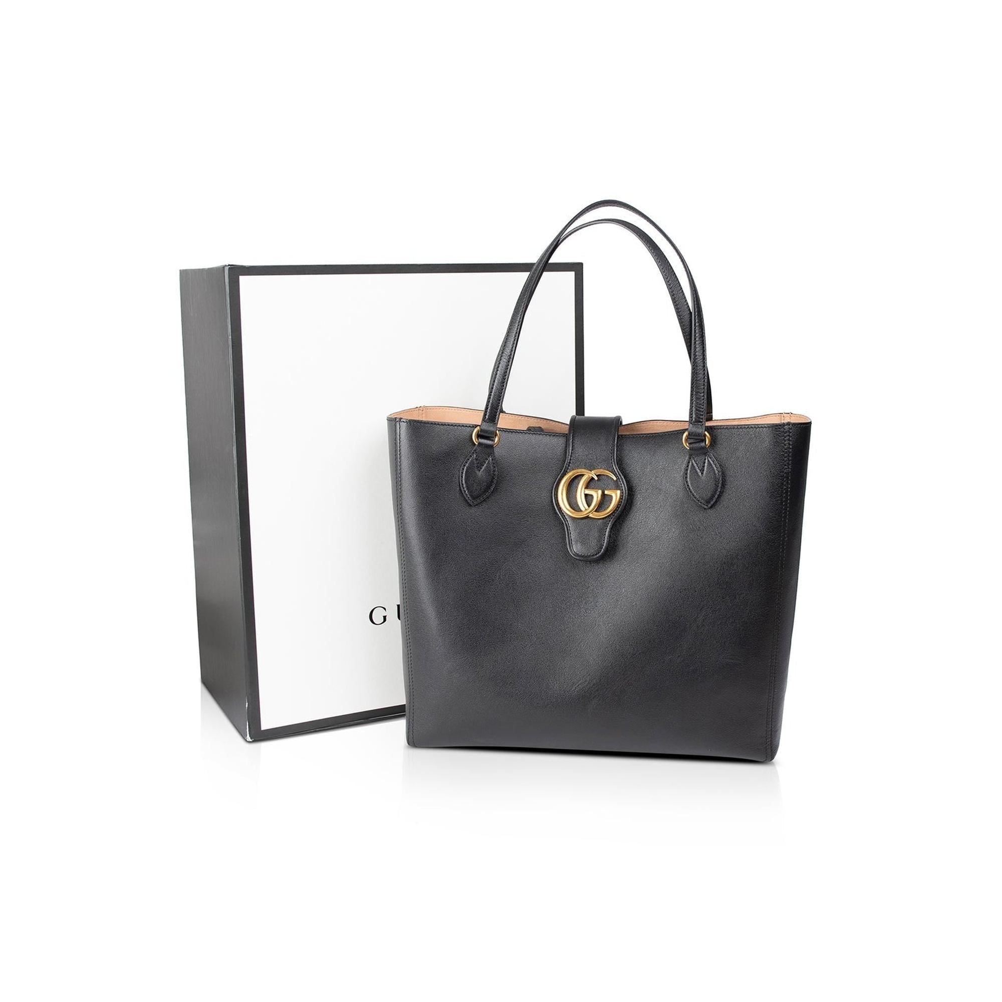 Gucci Medium Double G Leather Tote w/ Box