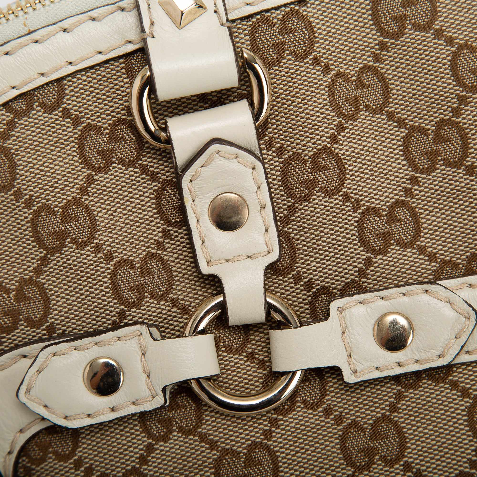 Gucci Medium GG Canvas Horsebit Nail Boston Bag