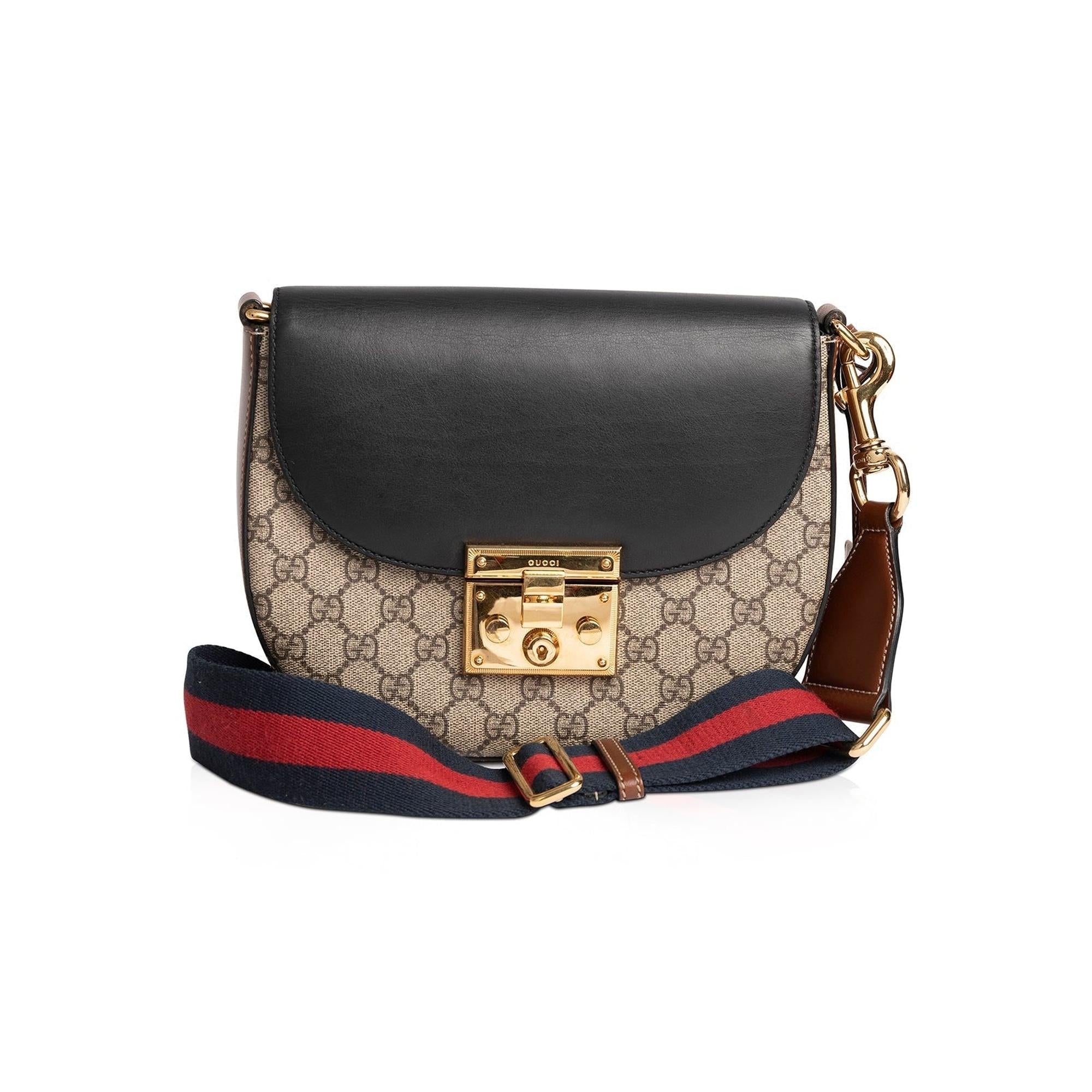 Gucci Medium GG Supreme Padlock Crossbody Bag