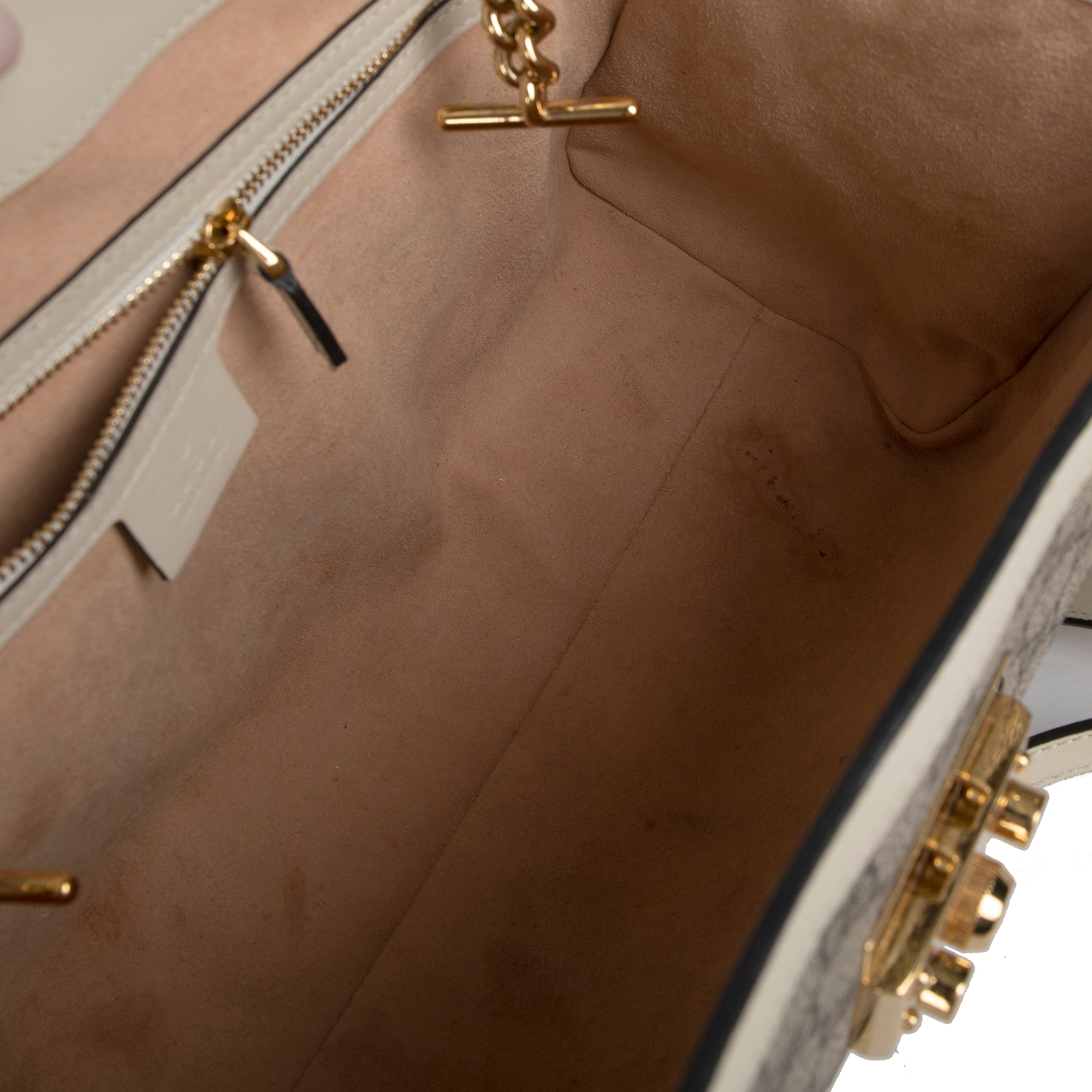 Gucci Medium GG Supreme Padlock Shoulder Bag w/ Box