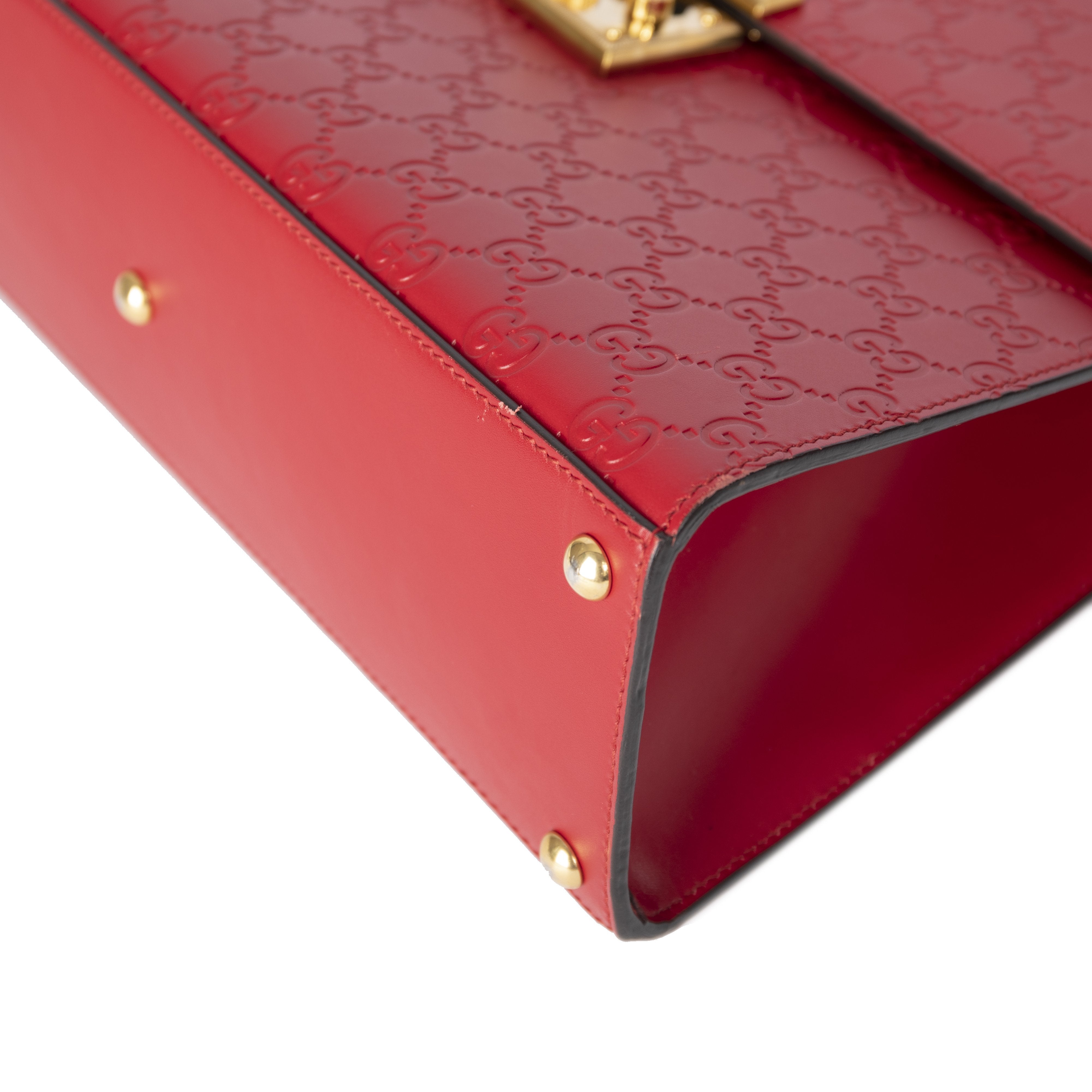 Gucci Medium Guccissima Padlock Top Handle Bag