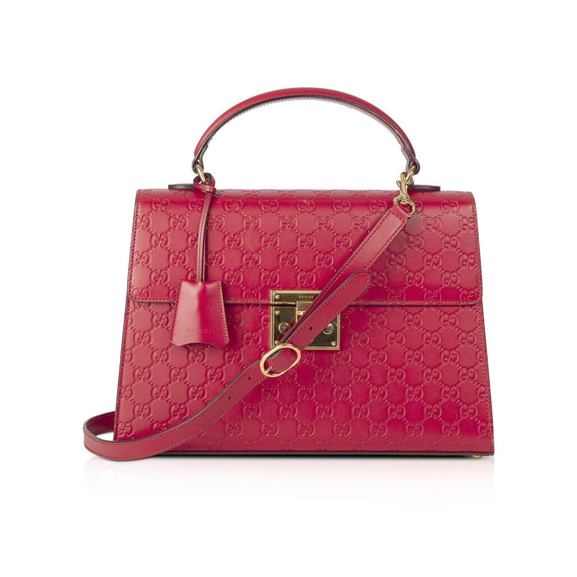 Gucci Medium Guccissima Padlock Top Handle Bag