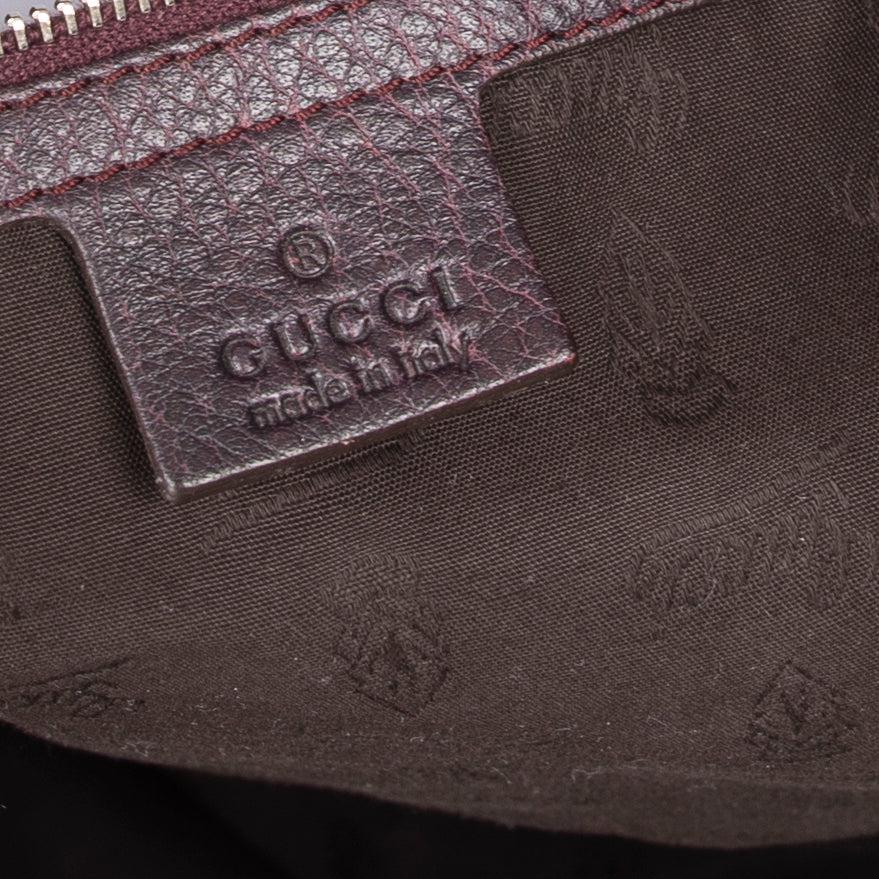 Gucci Medium Leather Bamboo Bar Tote