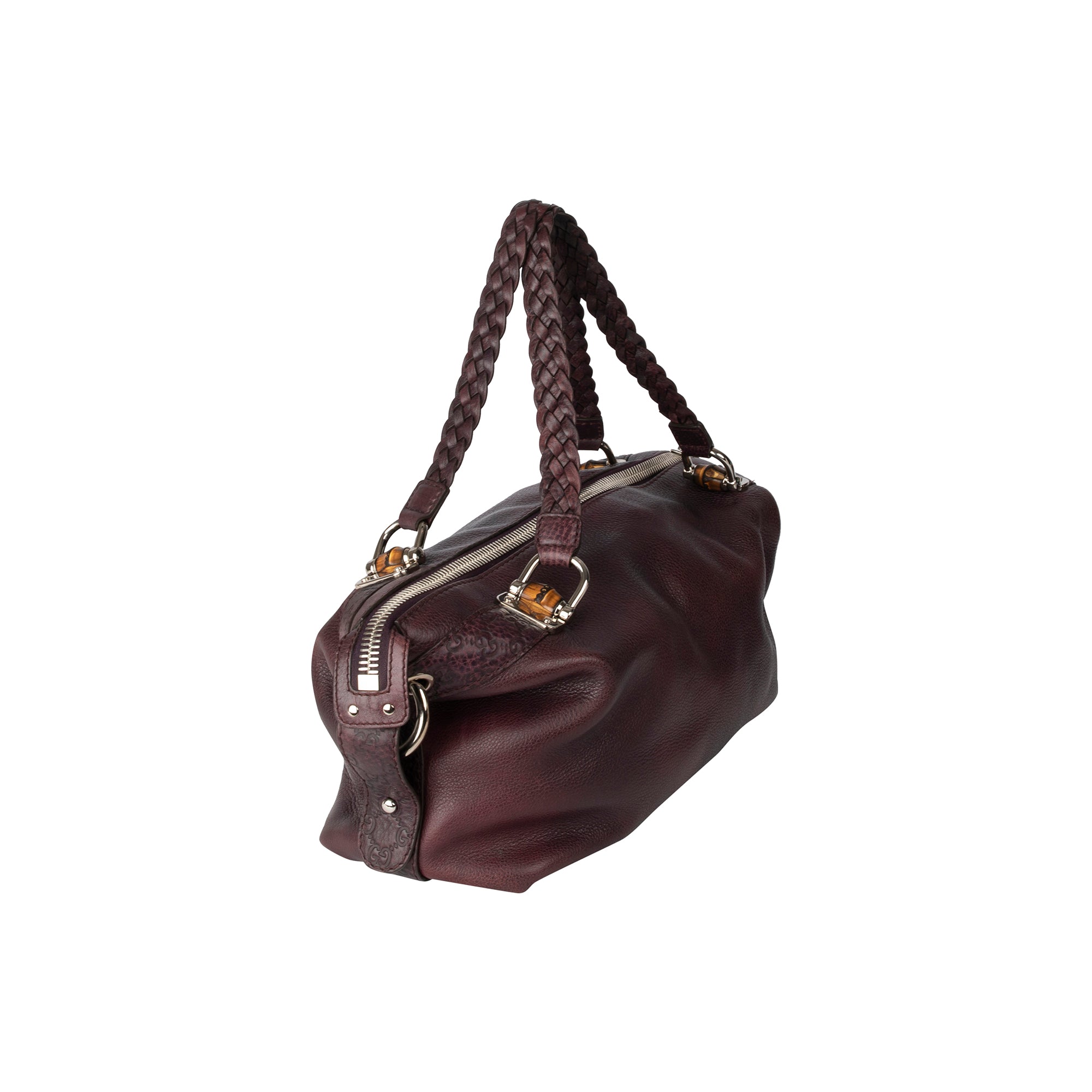 Gucci Medium Leather Bamboo Bar Tote