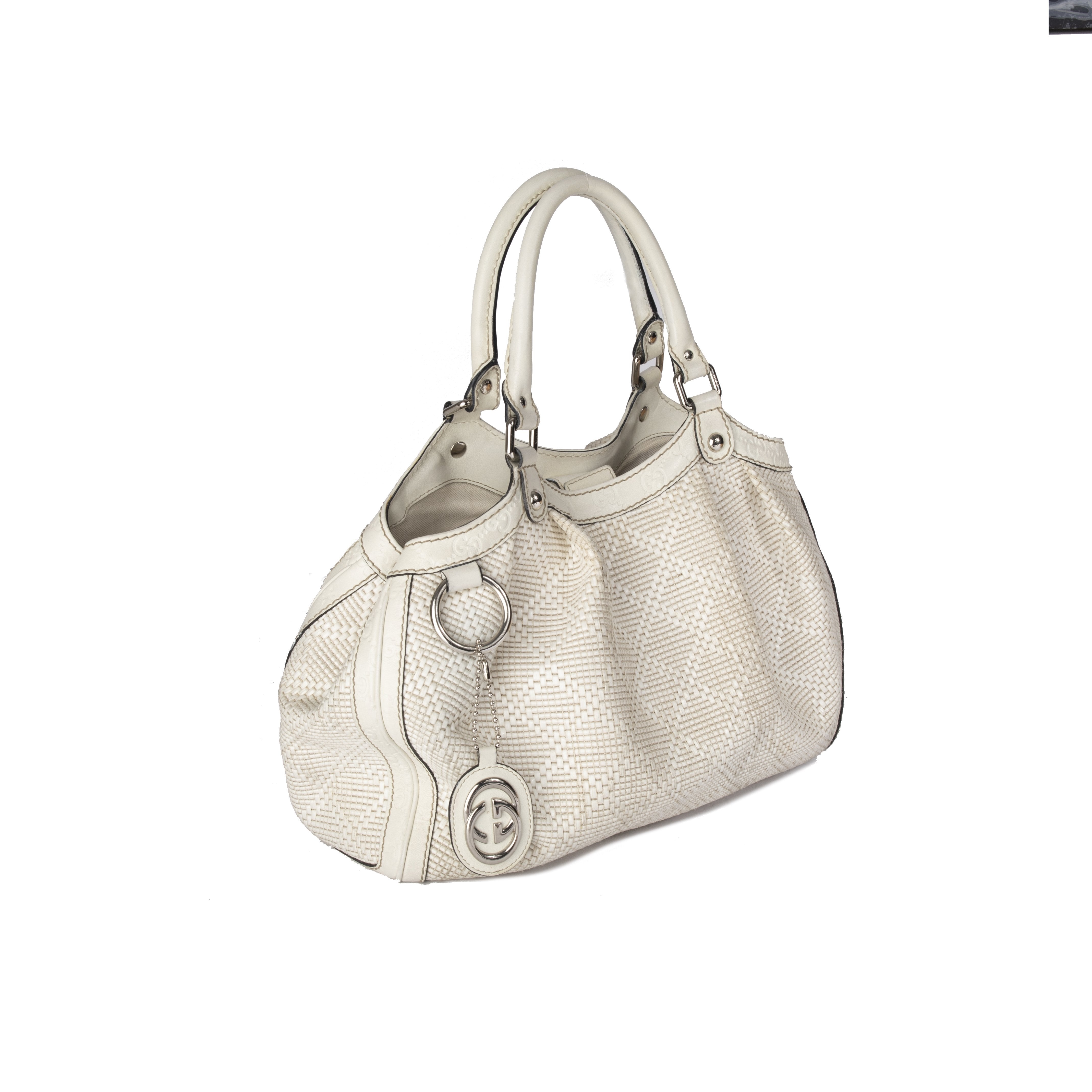 Gucci Medium Raffia Diamante Sukey Tote