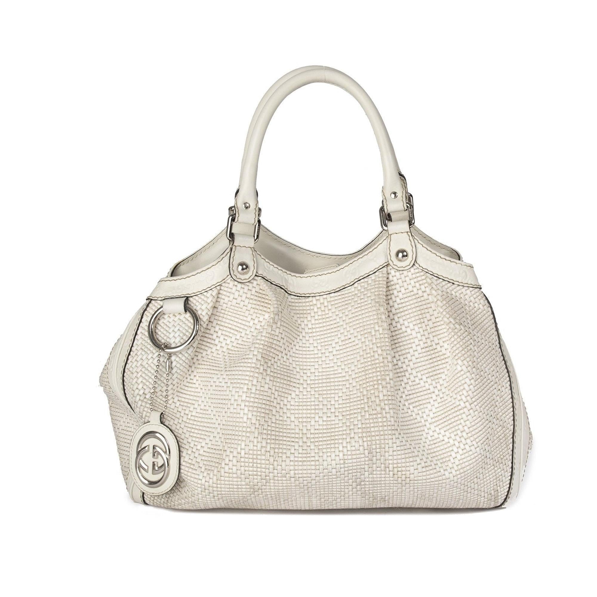 Gucci Medium Raffia Diamante Sukey Tote