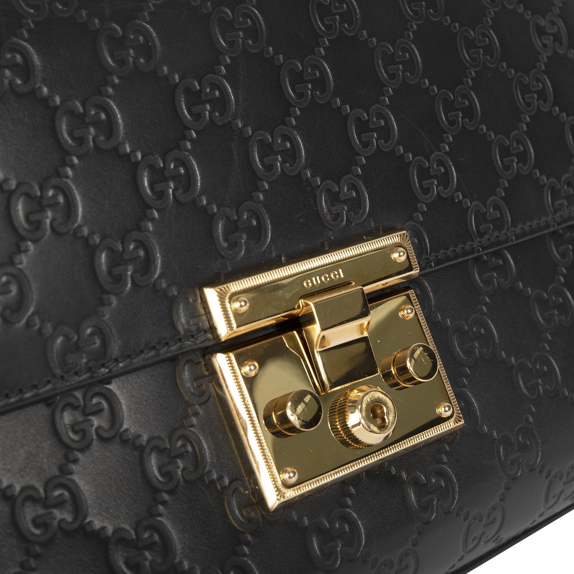 Gucci Medium Signature Padlock Shoulder Bag w/ Box