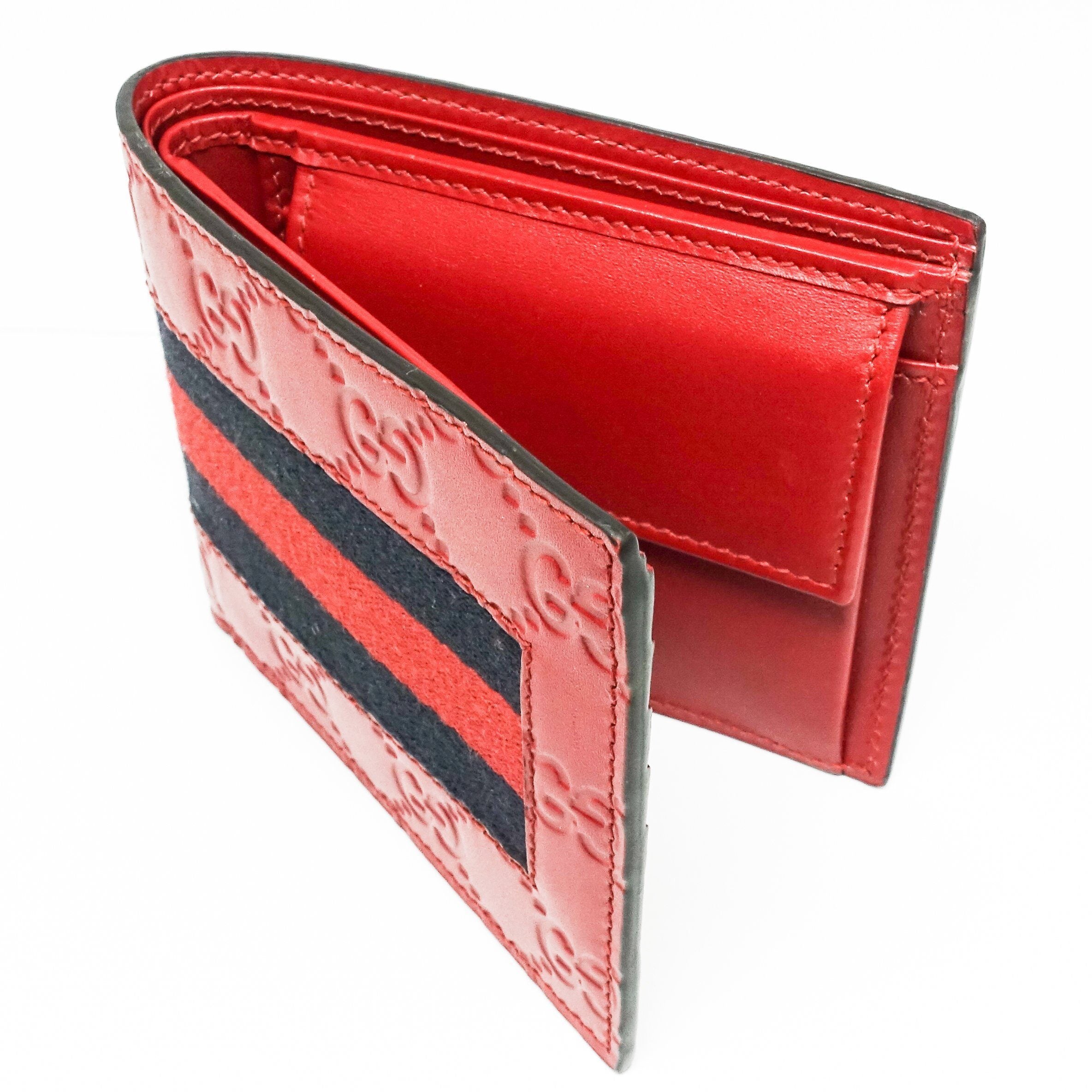 Gucci Men's Red Signature Web Wallet