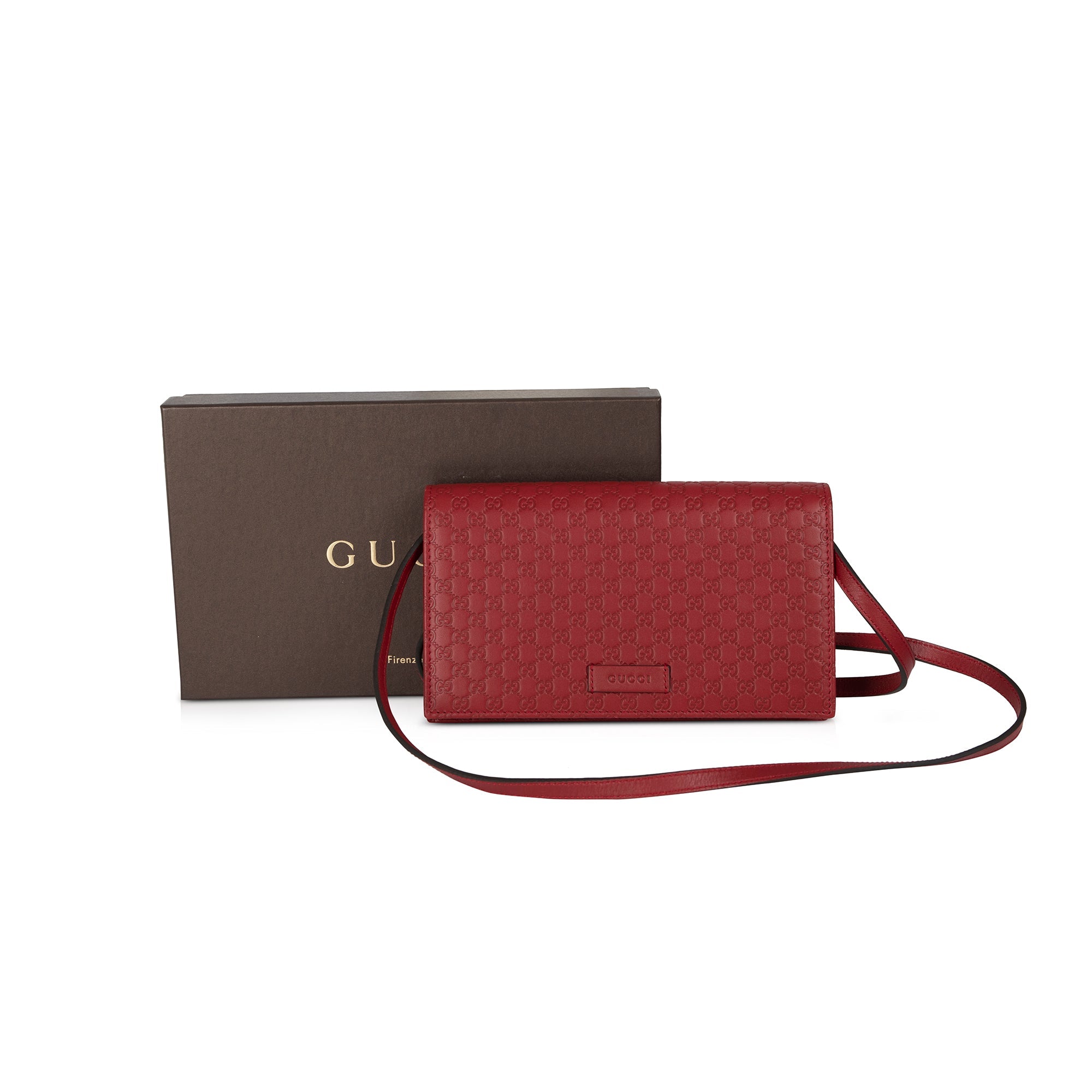 Gucci Microguccissima Wallet on Strap w/ Box