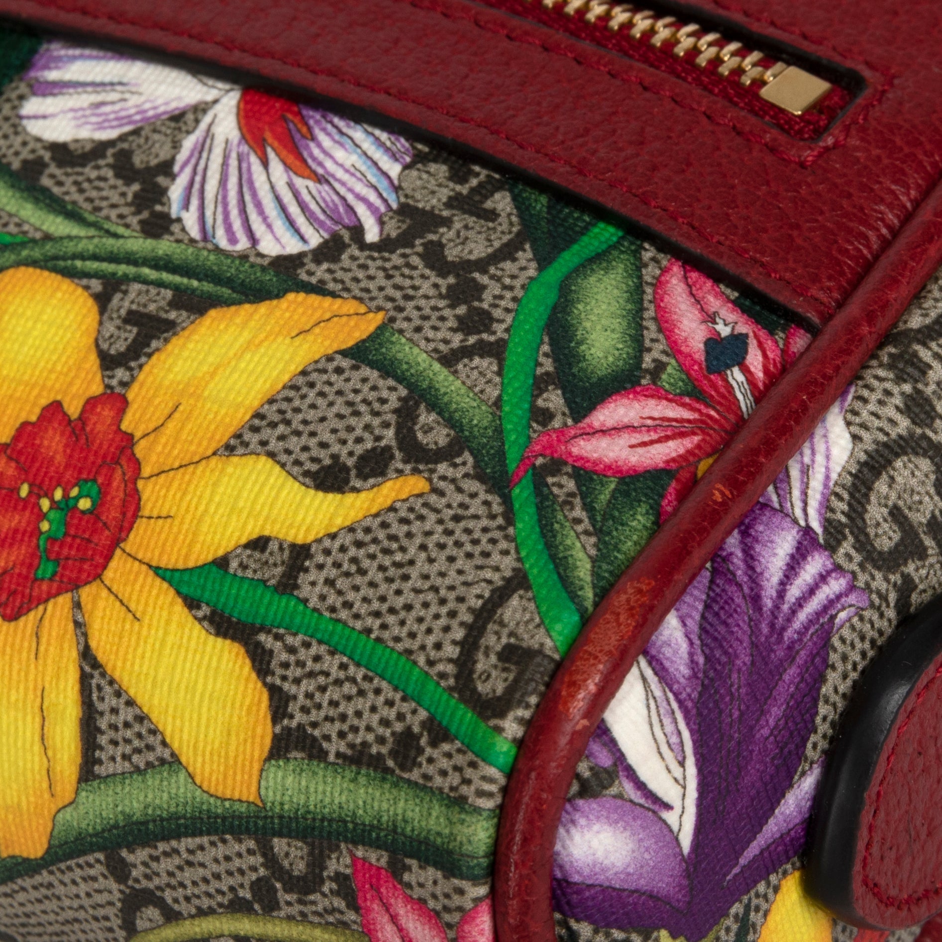 Gucci Mini GG Supreme Flora Ophidia Crossbody Bag