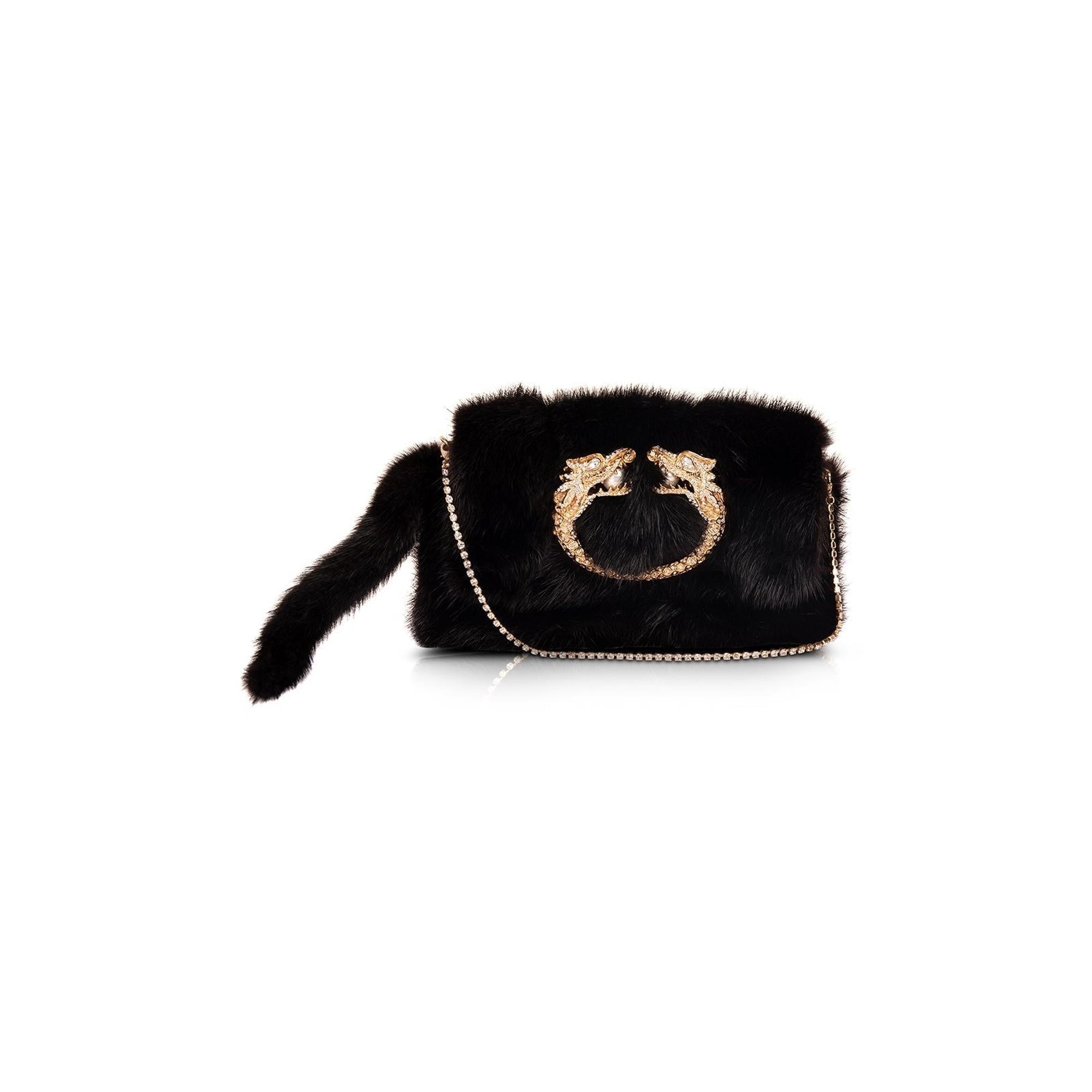 Gucci Mink Jewel Dragon Clutch w/ Box