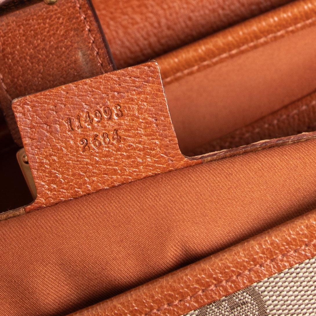 Gucci Monogram Bamboo Bullet Satchel