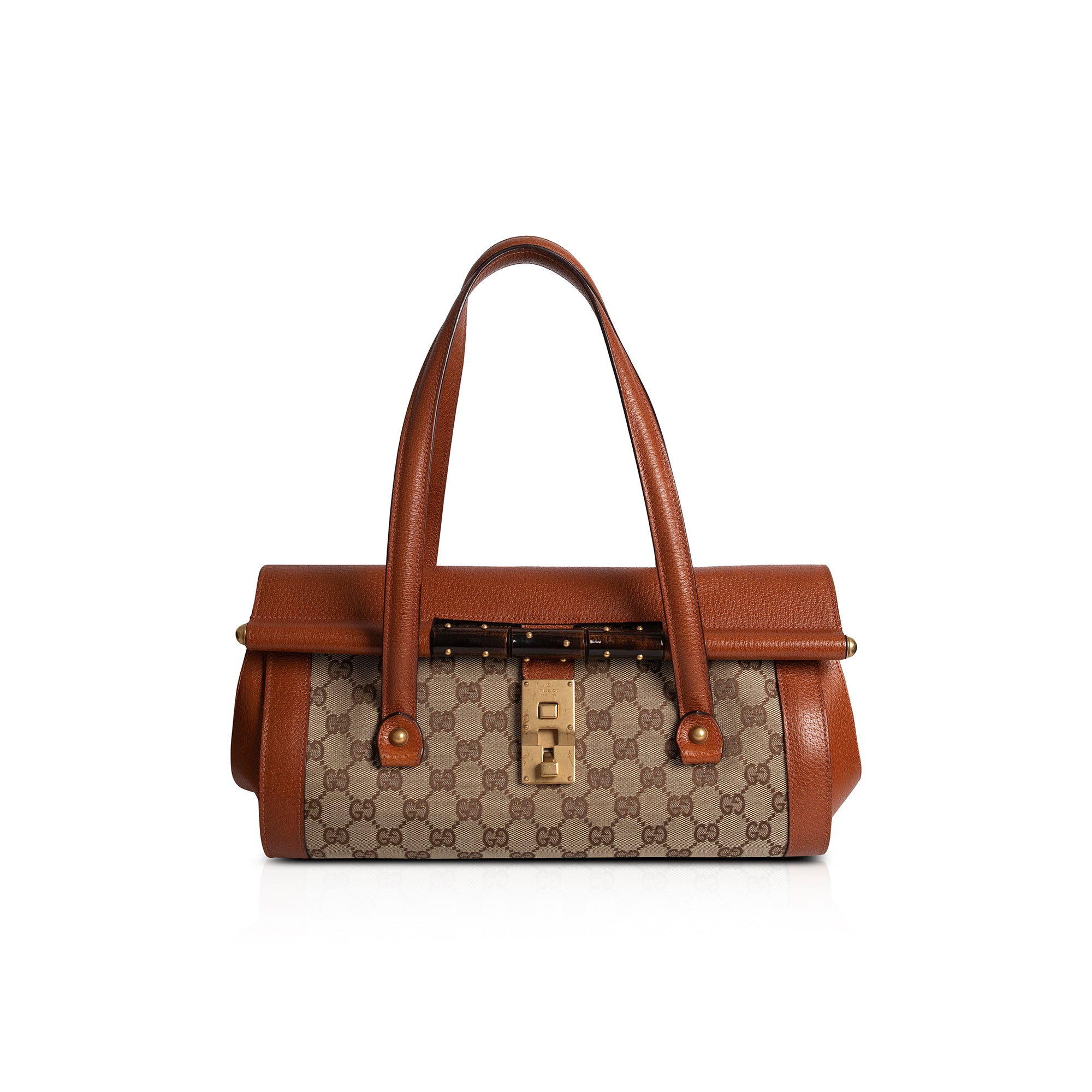 Gucci Monogram Bamboo Bullet Satchel