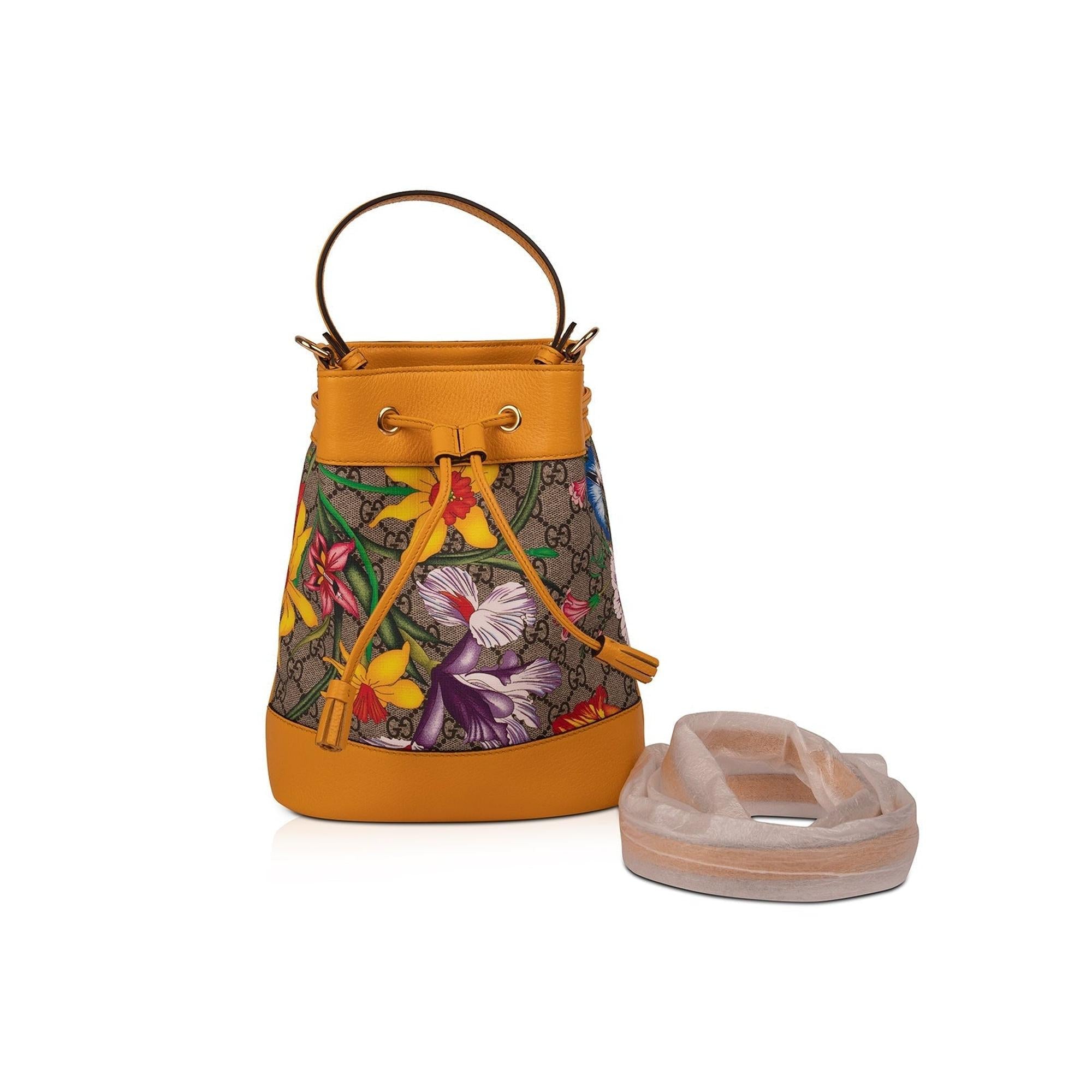 Gucci Ophidia GG Flora Small Bucket Bag