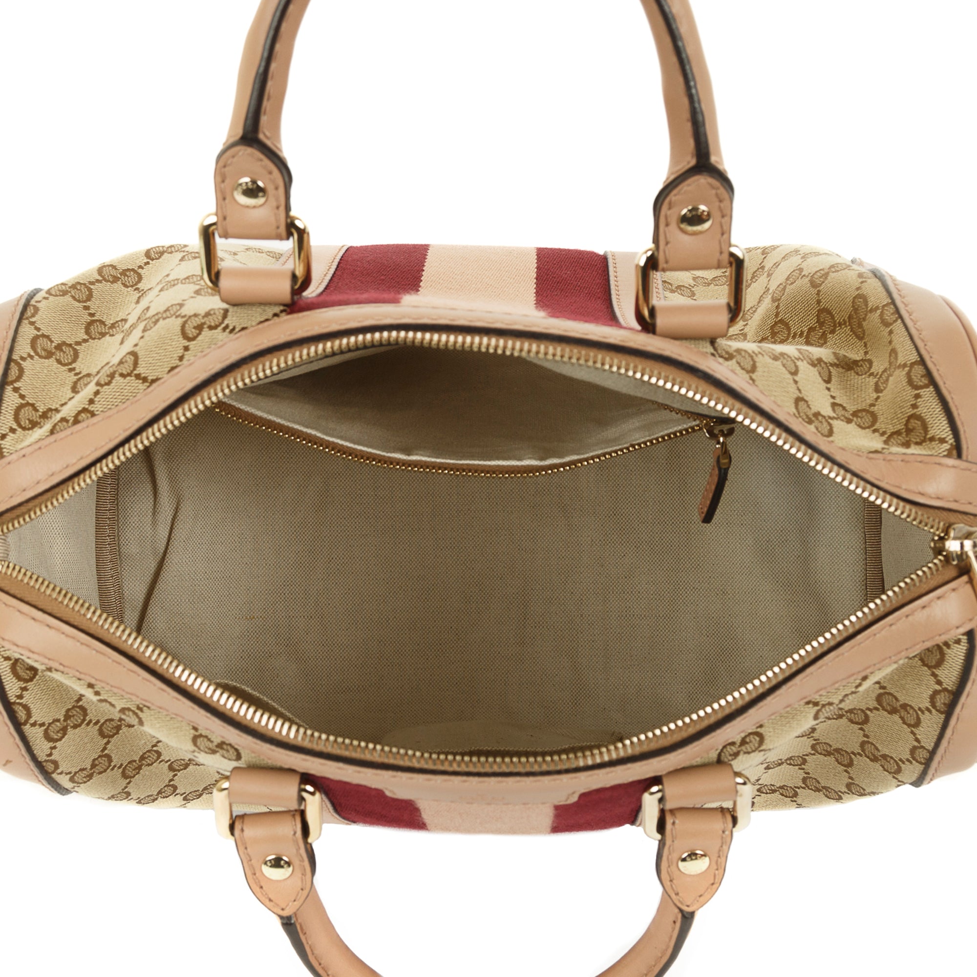 Gucci Original GG Canvas Web Boston Bag w/ strap