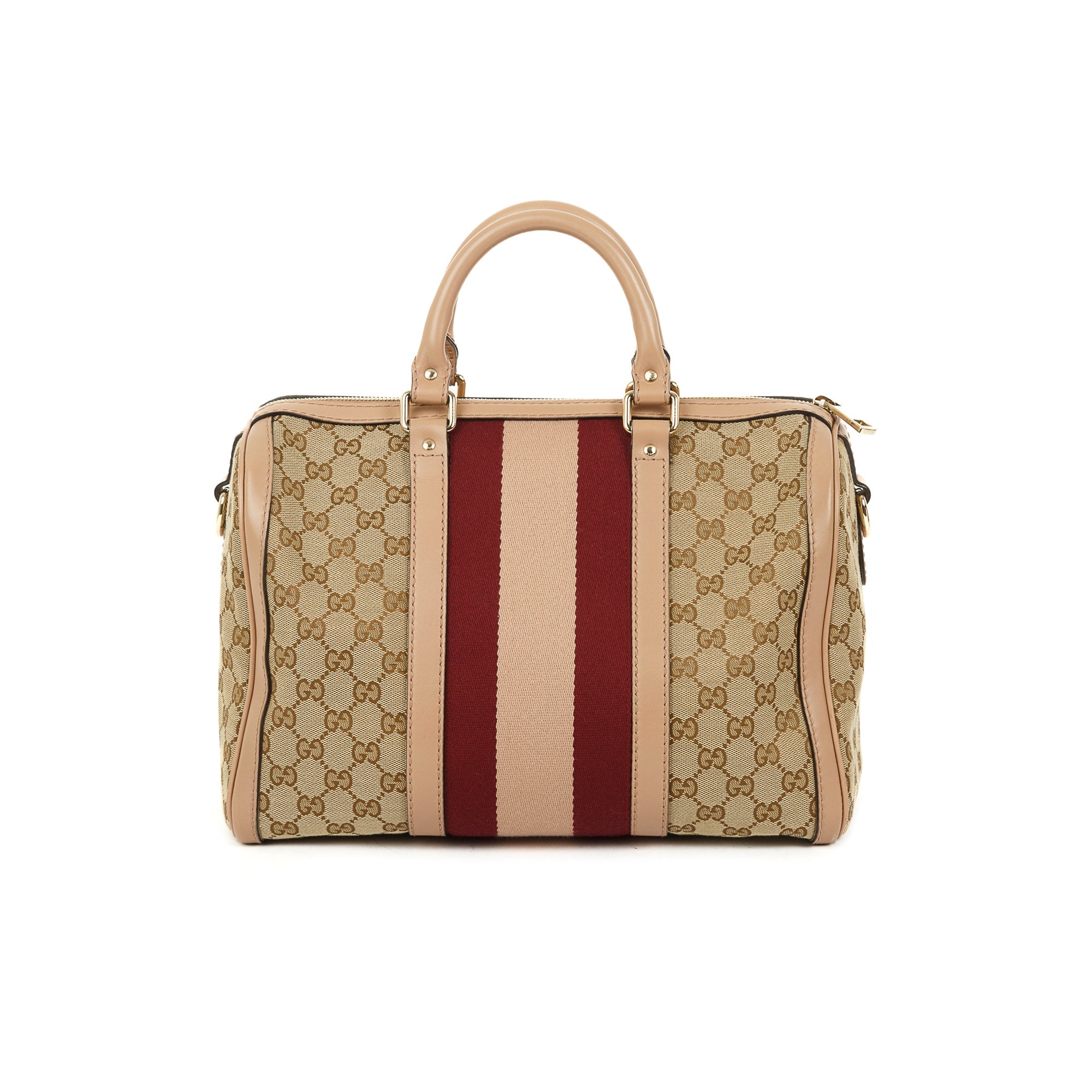 Gucci Original GG Canvas Web Boston Bag w/ strap