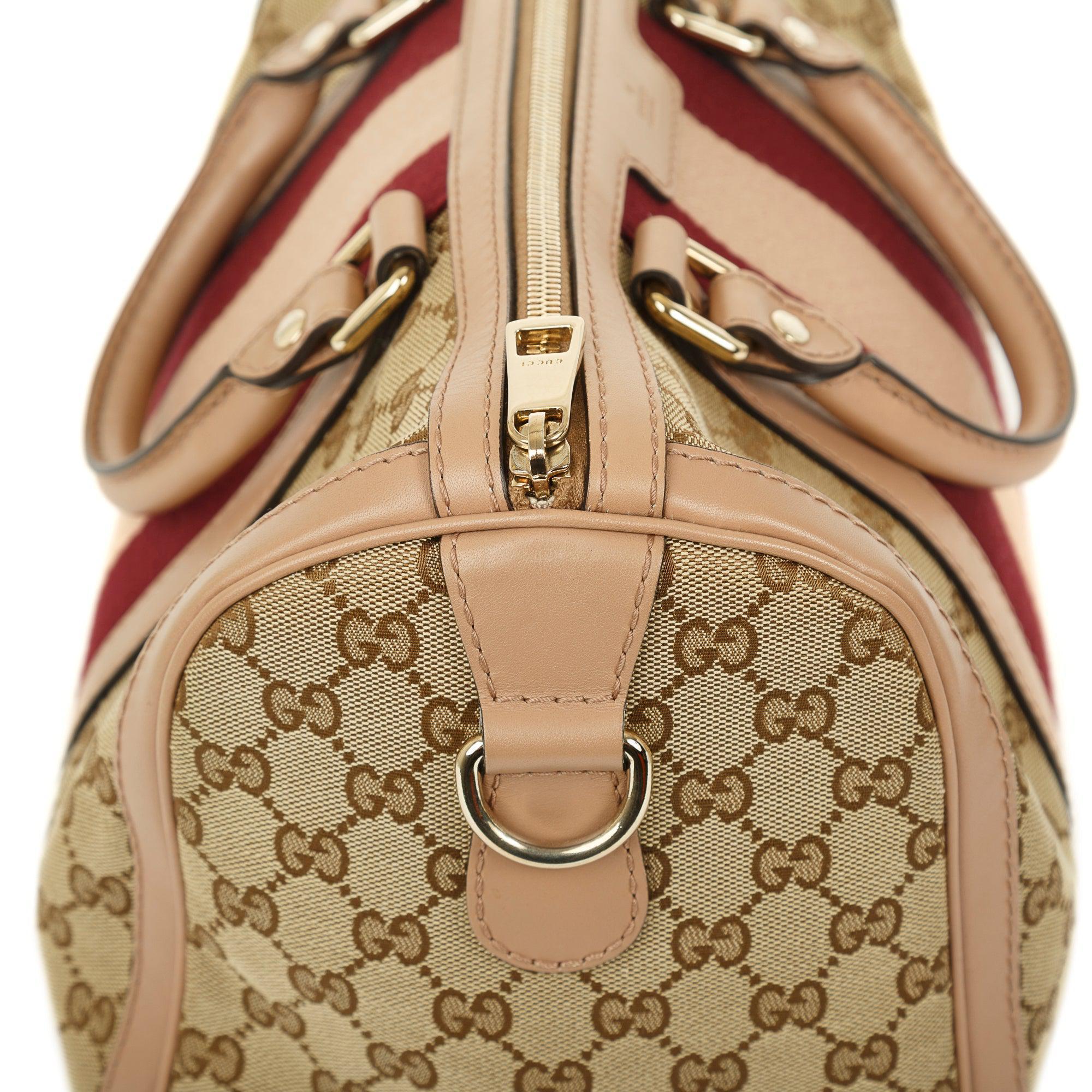 Gucci Original GG Canvas Web Boston Bag w/ strap