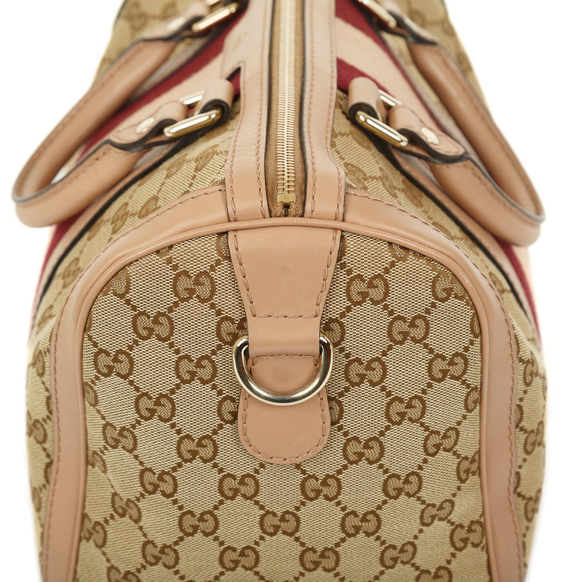 Gucci Original GG Canvas Web Boston Bag w/ strap