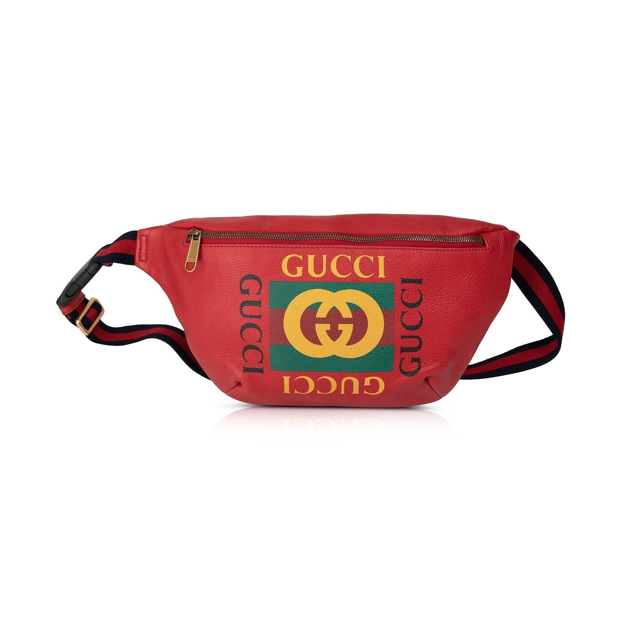 Gucci Print Leather Belt Bag