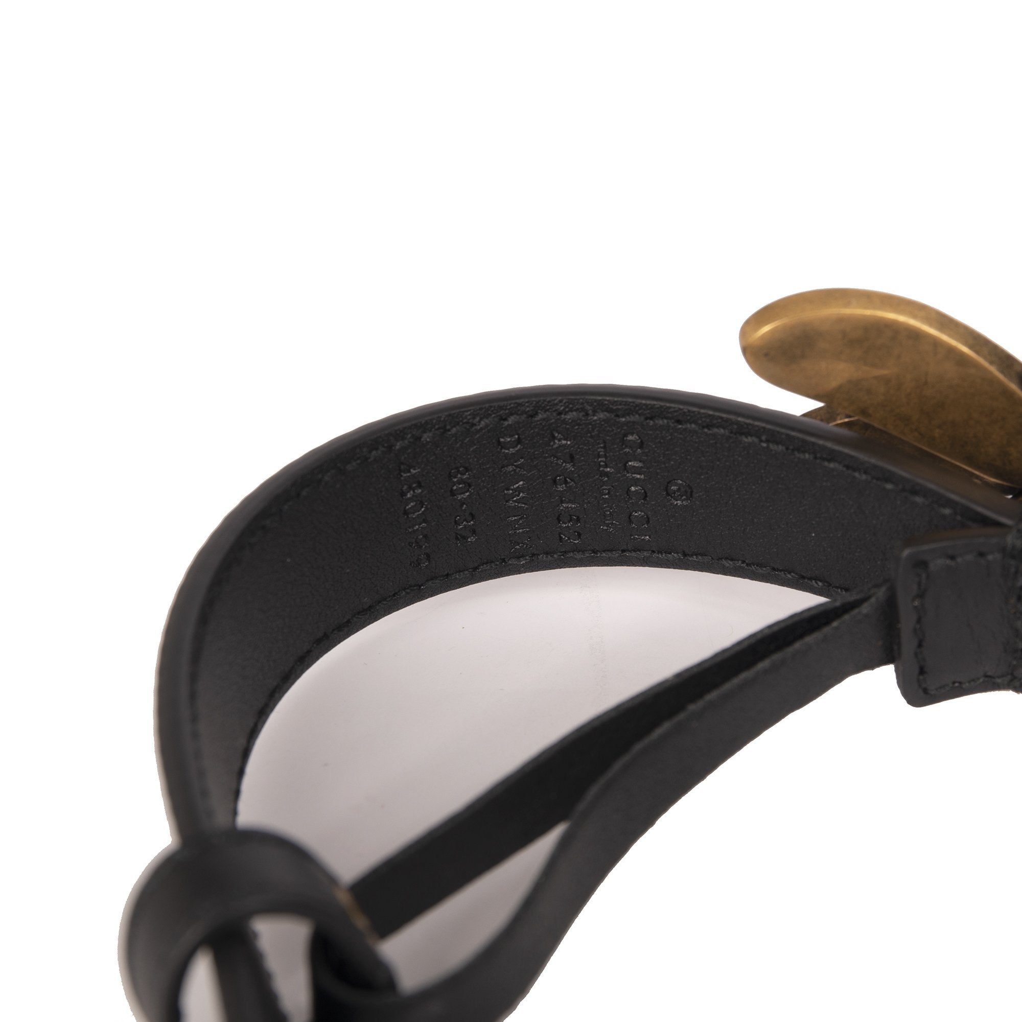 Gucci Queen Margaret Faux Pearl Accents Leather Belt